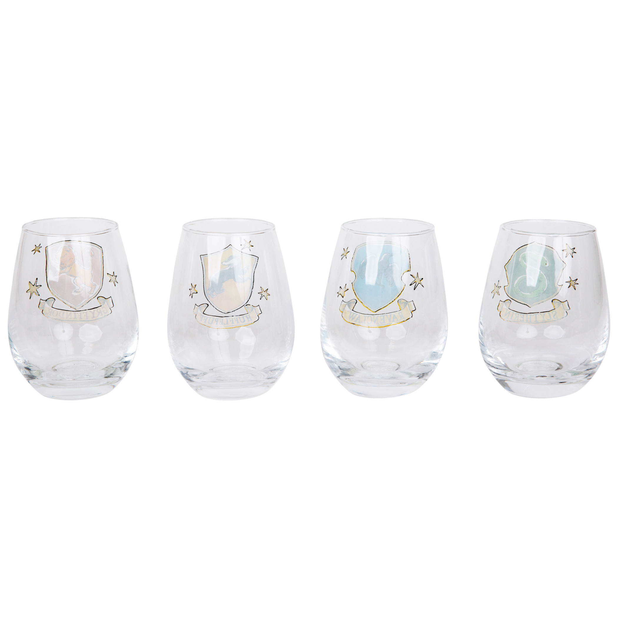 Harry Potter Icons Stemless Wine Glasses, Set of 4 | Each Holds 20 Ounces