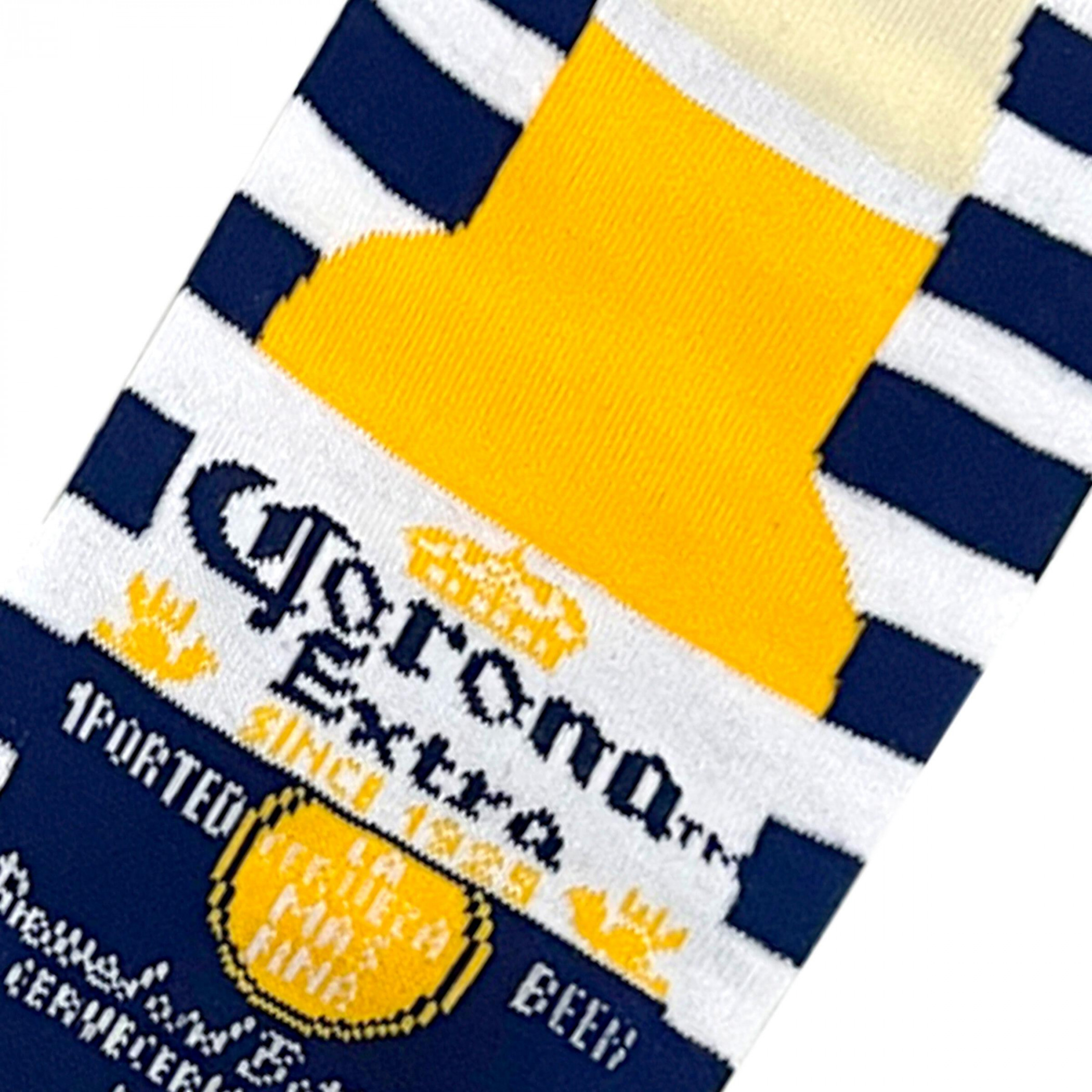 Corona Extra Striped Lime Crew Socks