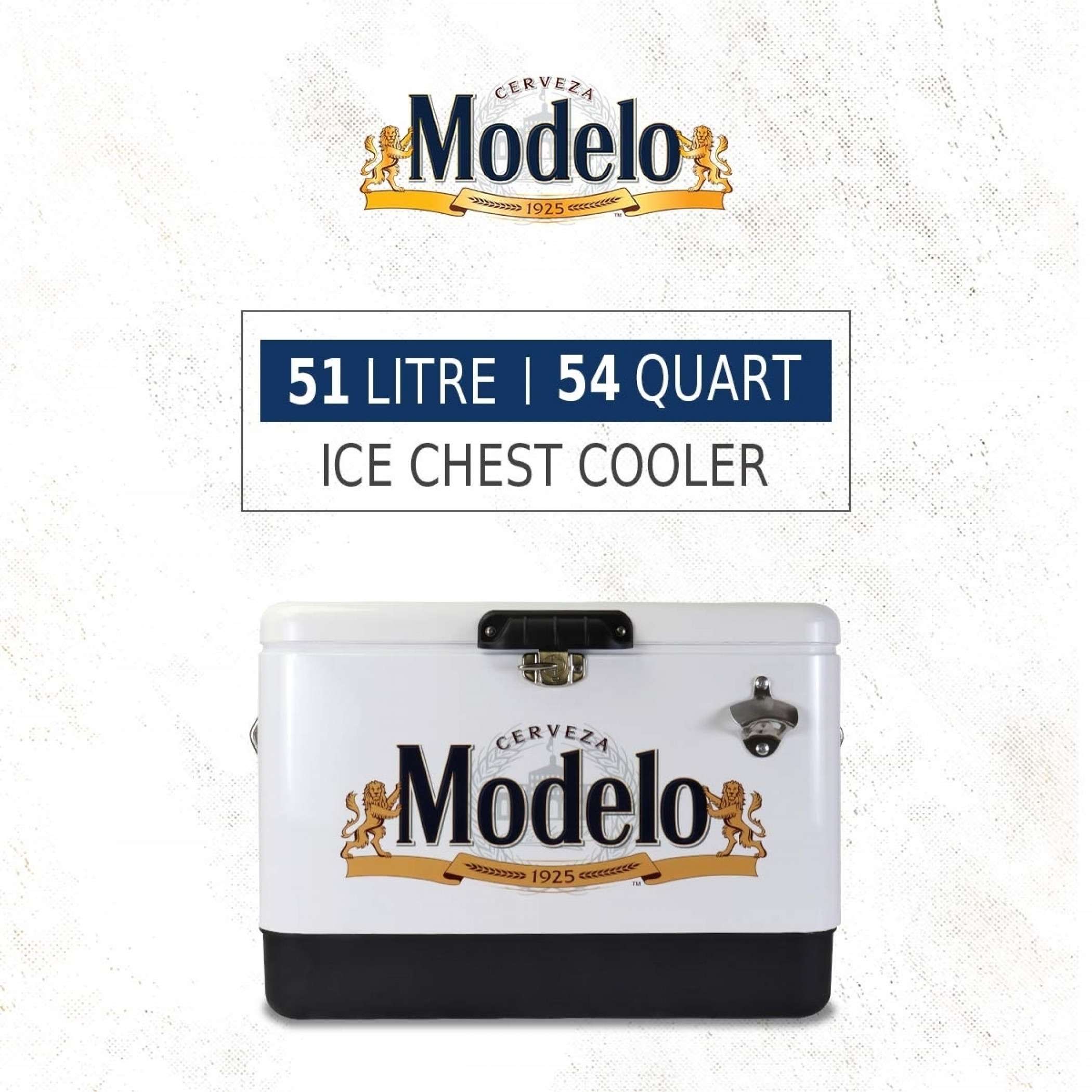 Modelo Ice Chest Cooler with Bottle Opener, 51L (54 QT) capacity , 85 Cans