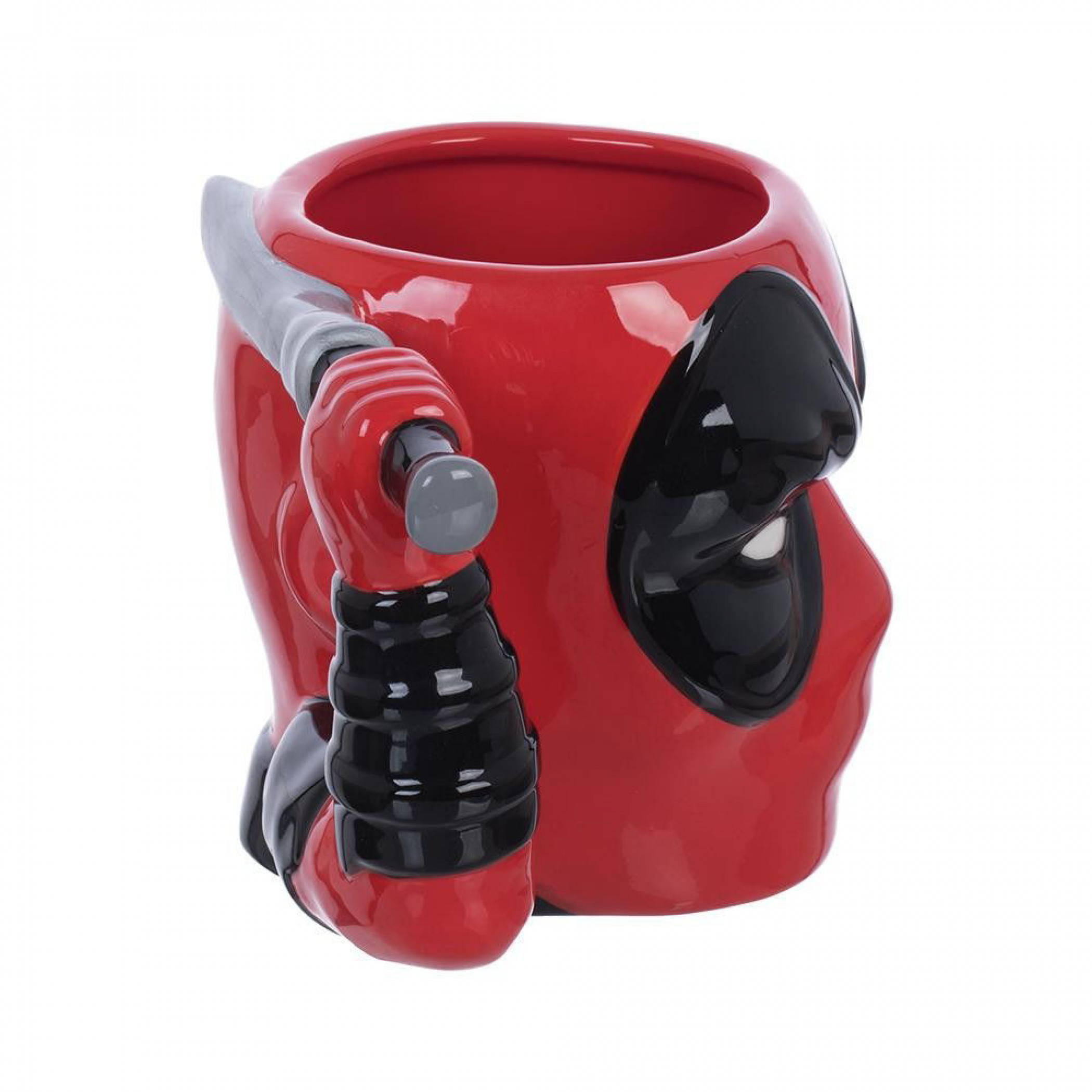 Deadpool with Sword Sculpted 3D Character Ceramic Mug