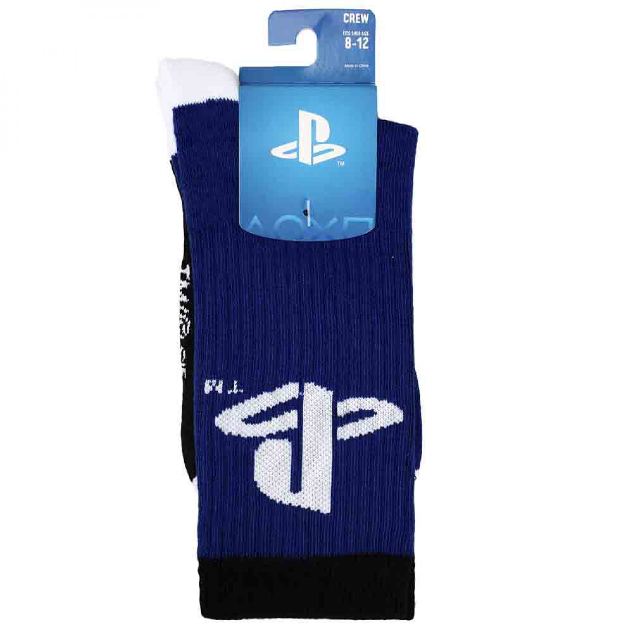 PlayStation Logo w/Japanese Katakana Text Crew Socks