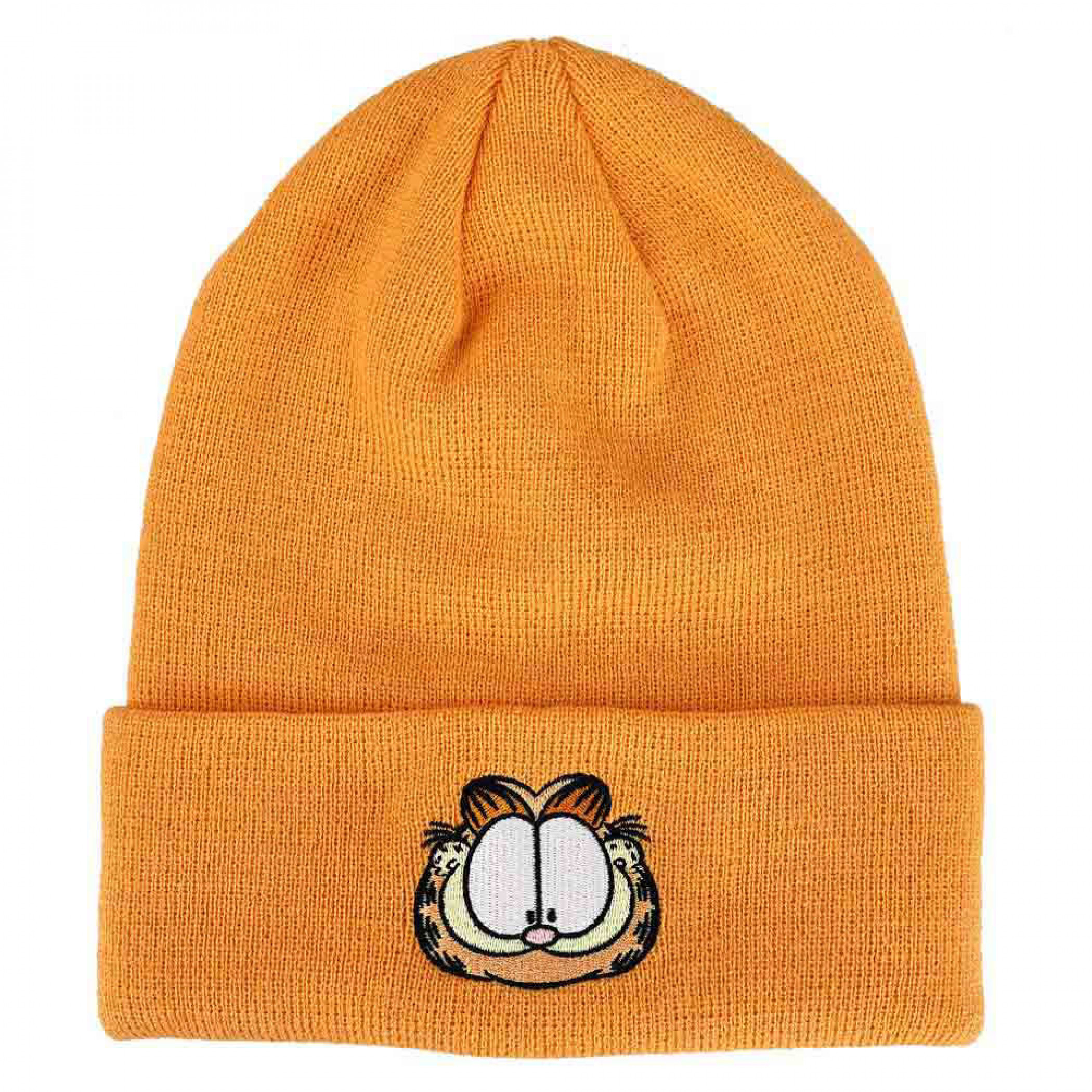 Garfield Embroidered Front Art Character Face Tall Beanie