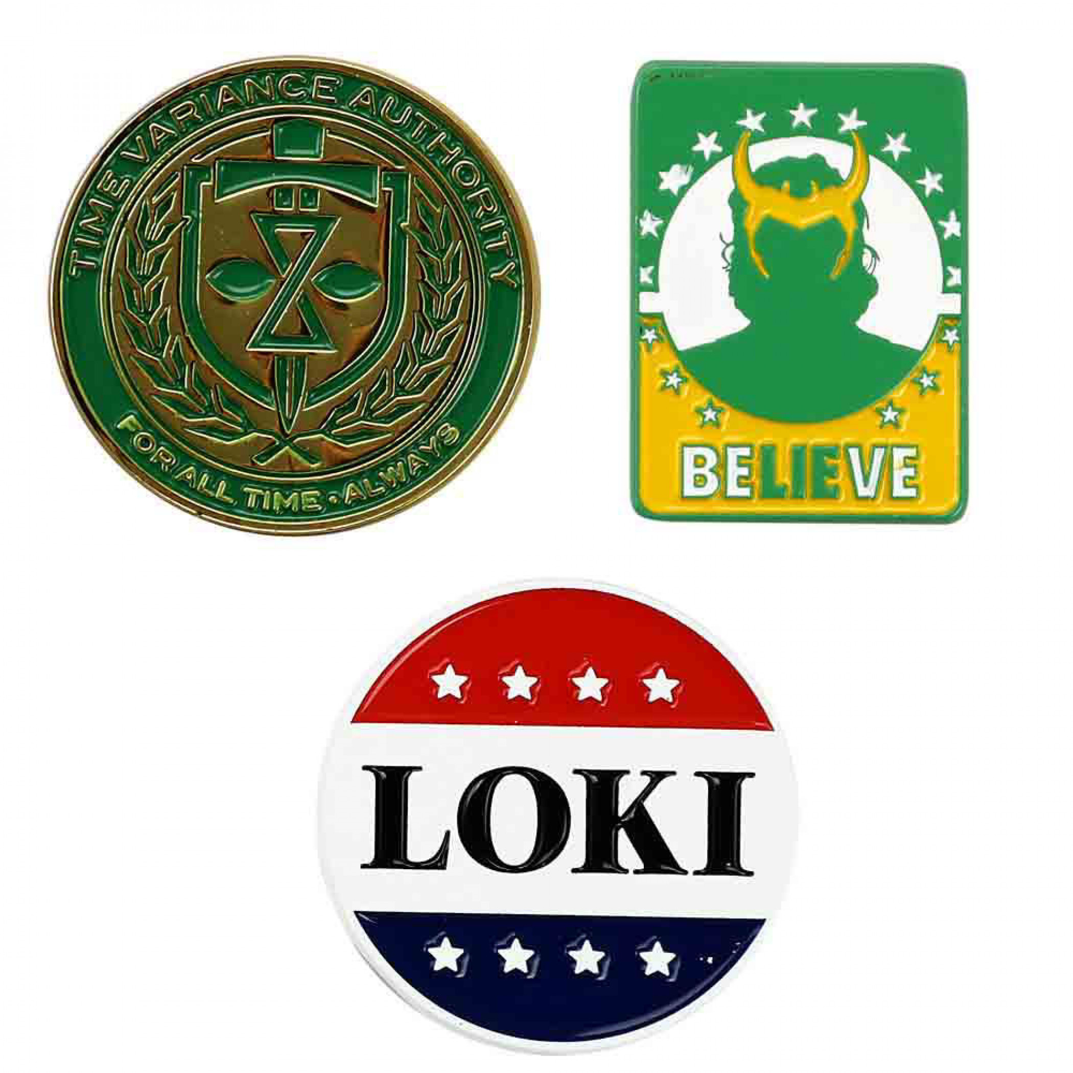 Marvel Studios Loki Time Variance Authority Lapel Pin Set