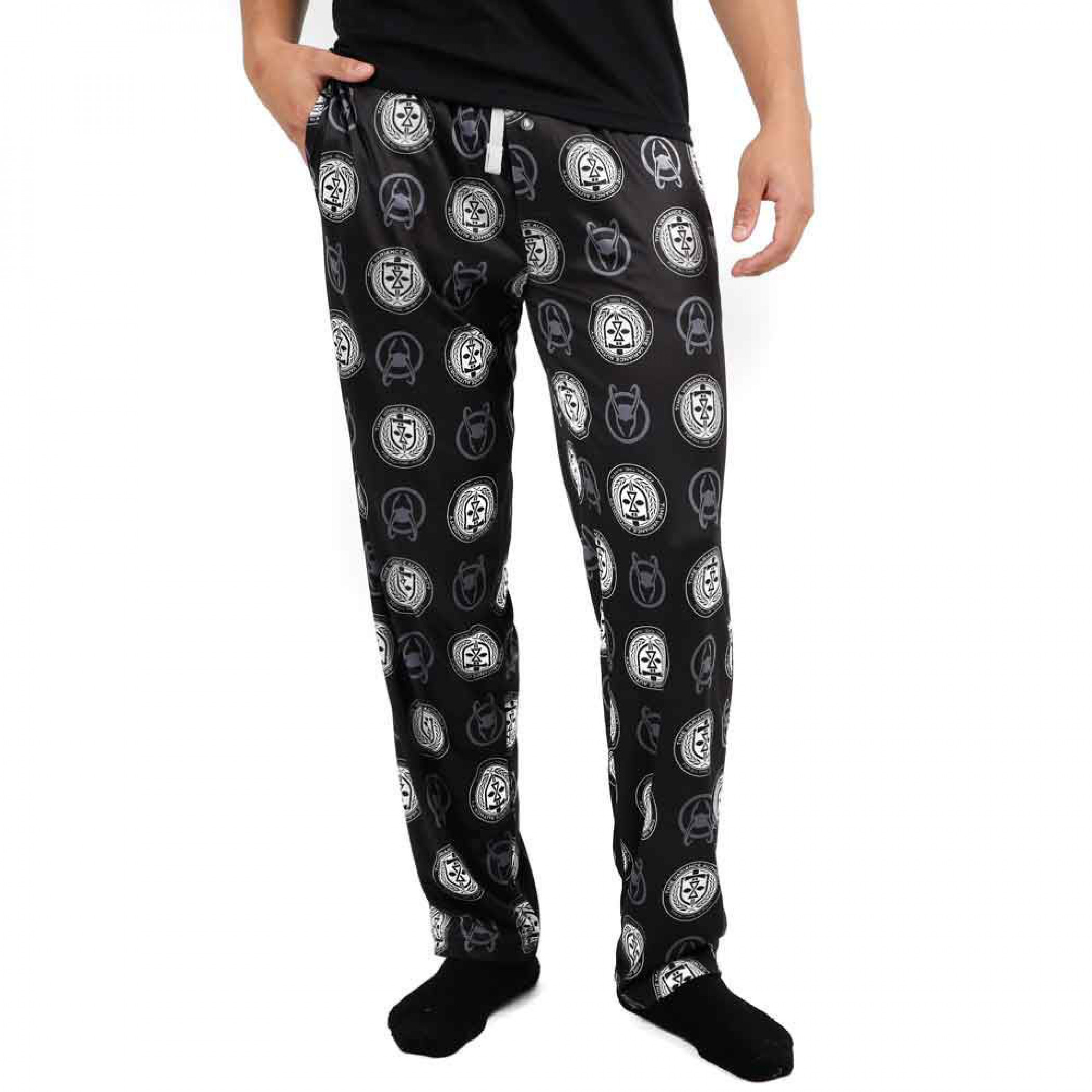 Marvel Studios Loki Series Helmet & TVA Logo AOP Sleep Pants