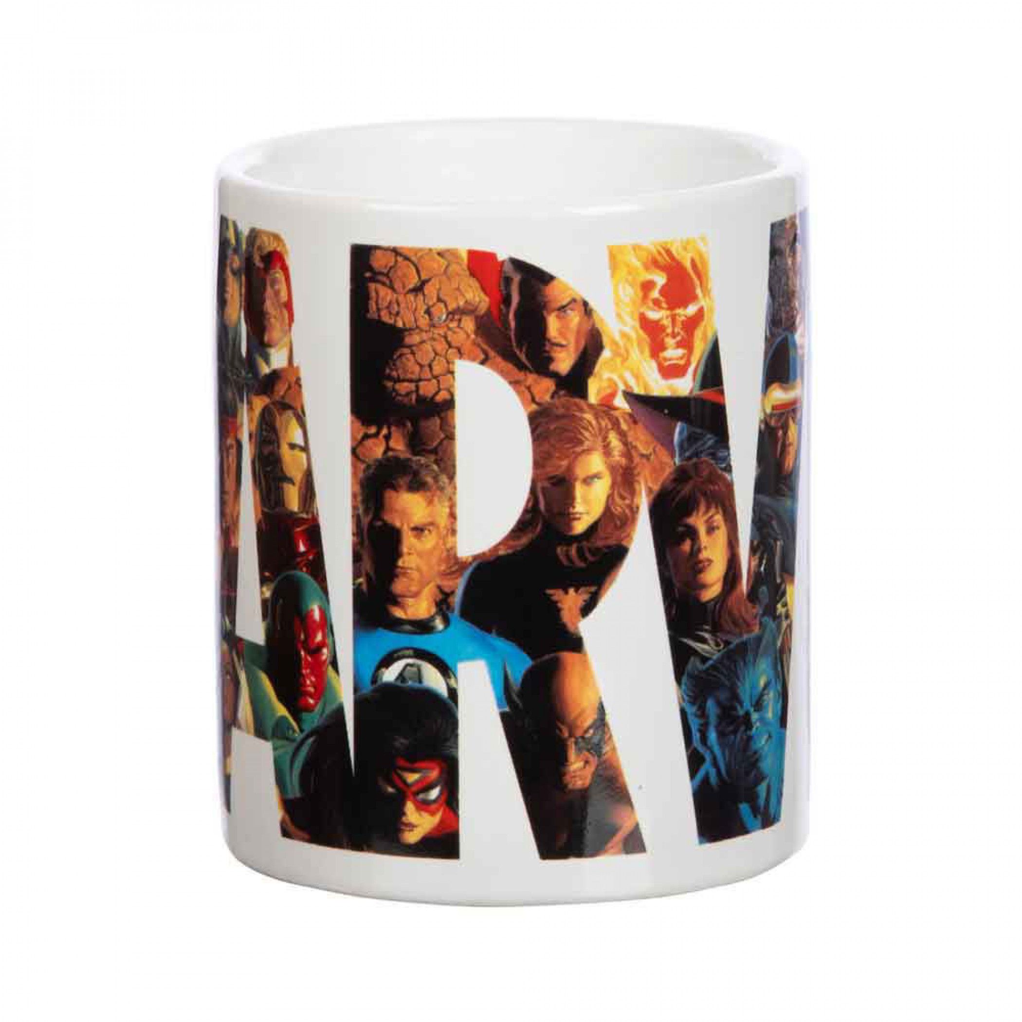 Marvel Comics Retro Logo with Classic Heroes 16 oz. Ceramic Mug