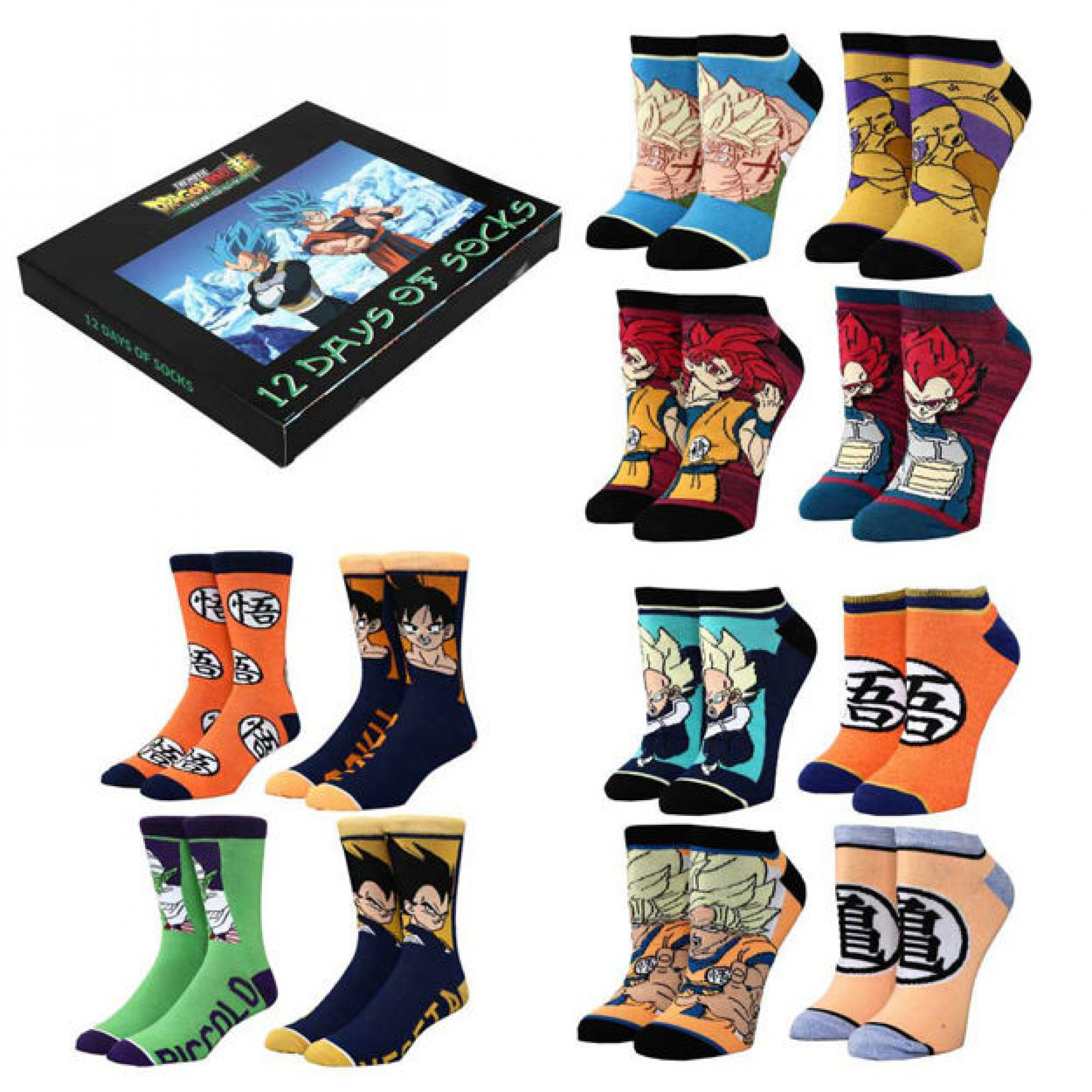 Dragon Ball Z Broly 12 Days Of Socks Box Set