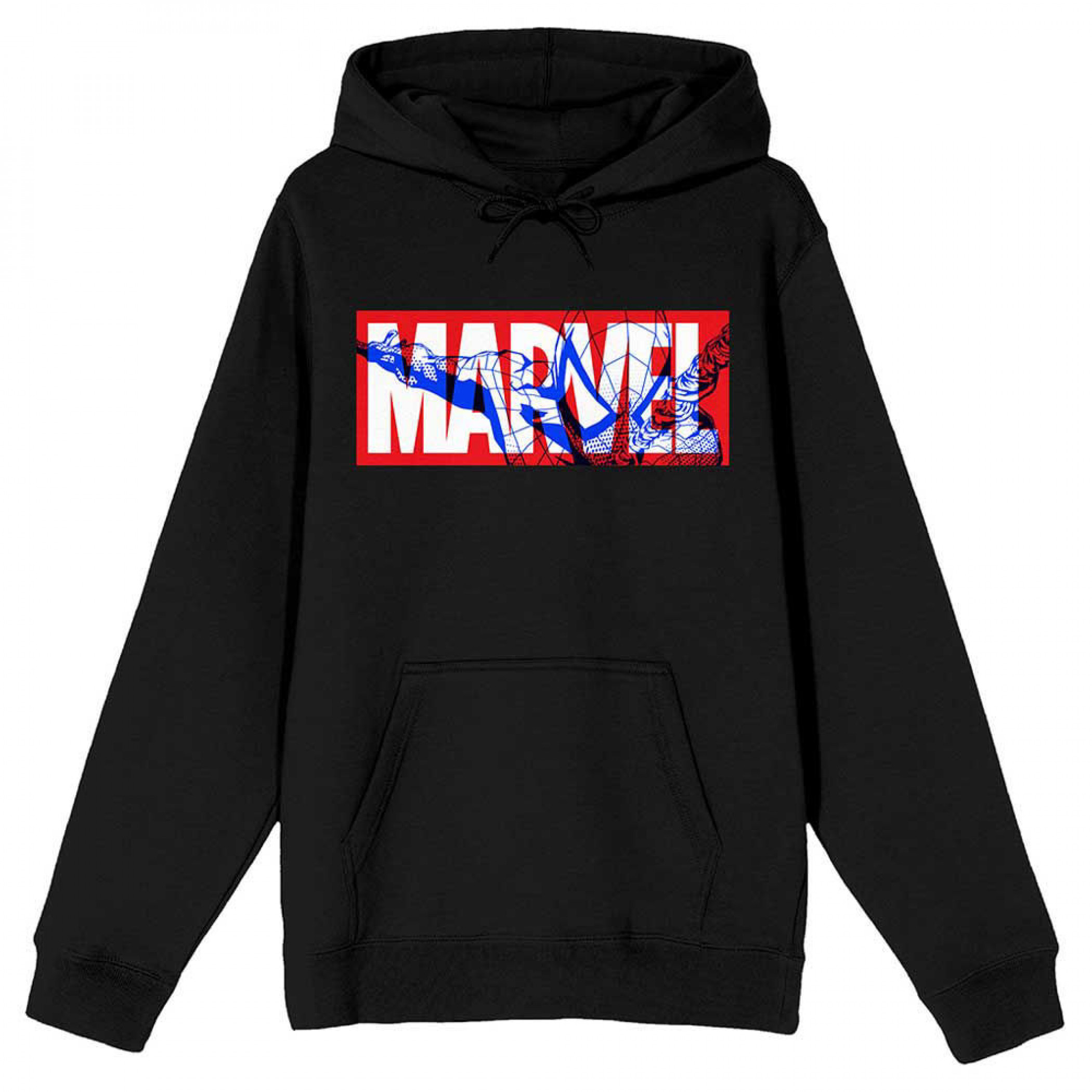 Marvel Comics Spider-Man Line Art Title Logo Pullover Hoodie