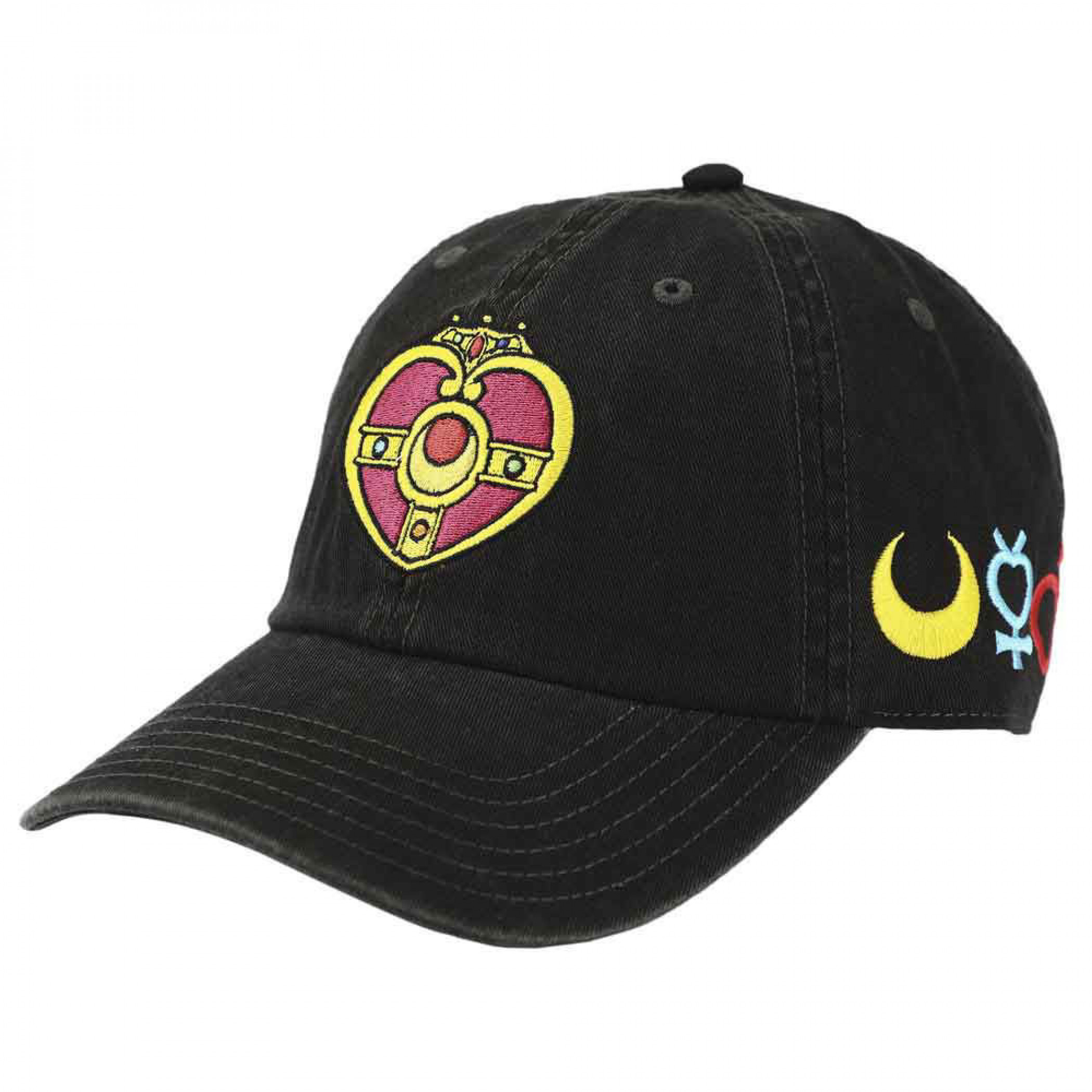 Sailor Moon Cosmic Heart Embroidered Symbols Pre-Curved Hat