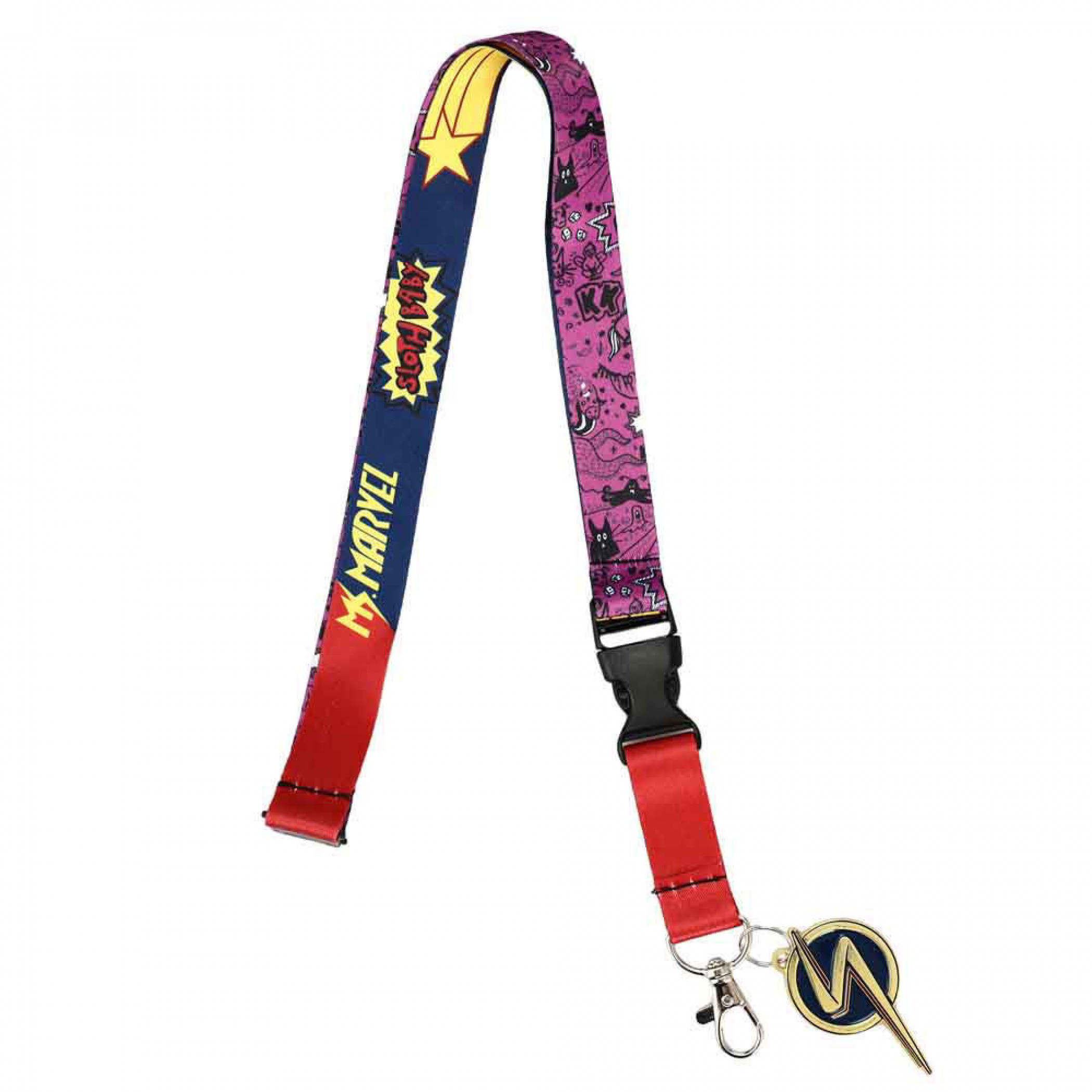 Ms. Marvel Doodles Lanyard with Rubber Charm
