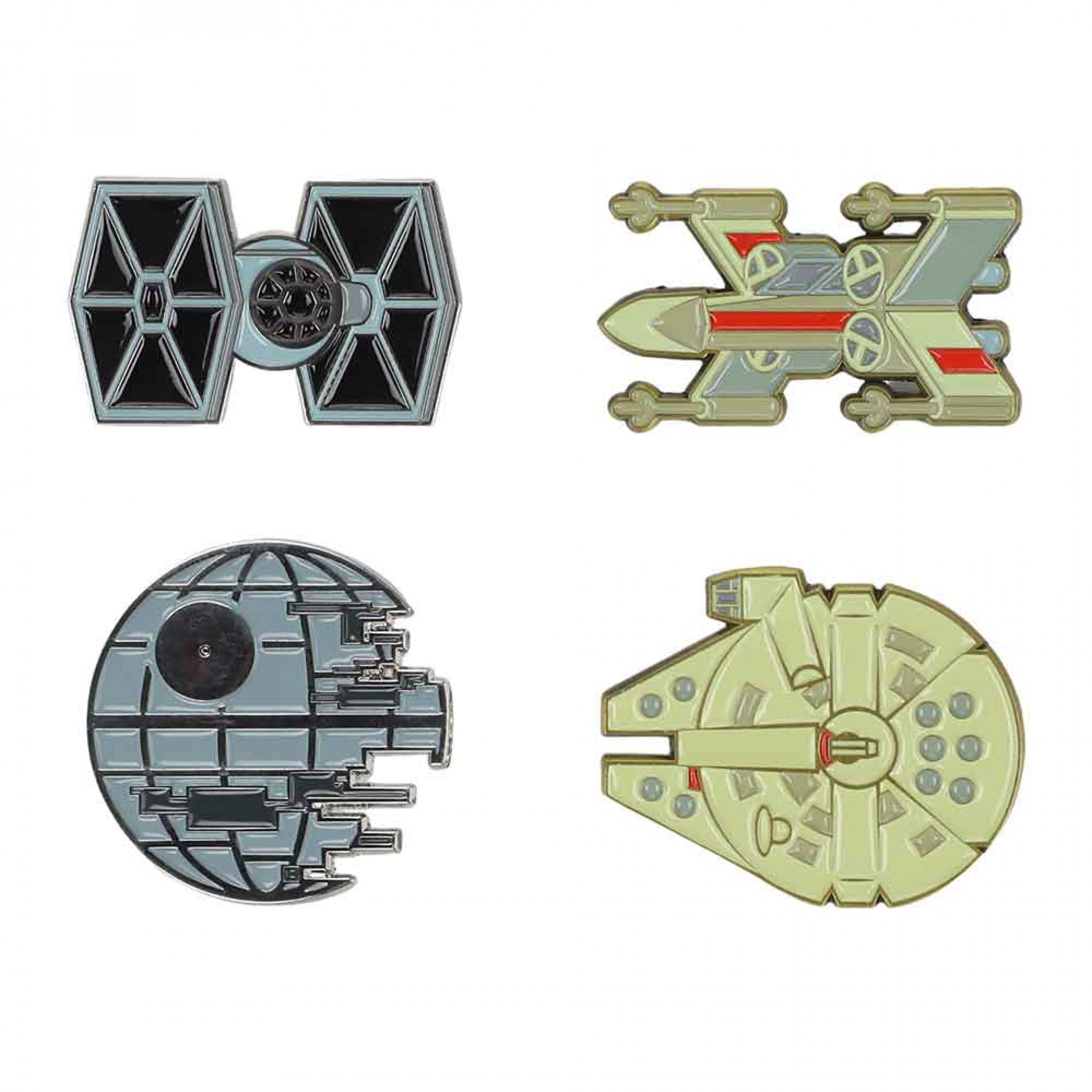 Star Wars Tie Fighter and Rebel X-Wing 4-Pack Lapel Pin Set