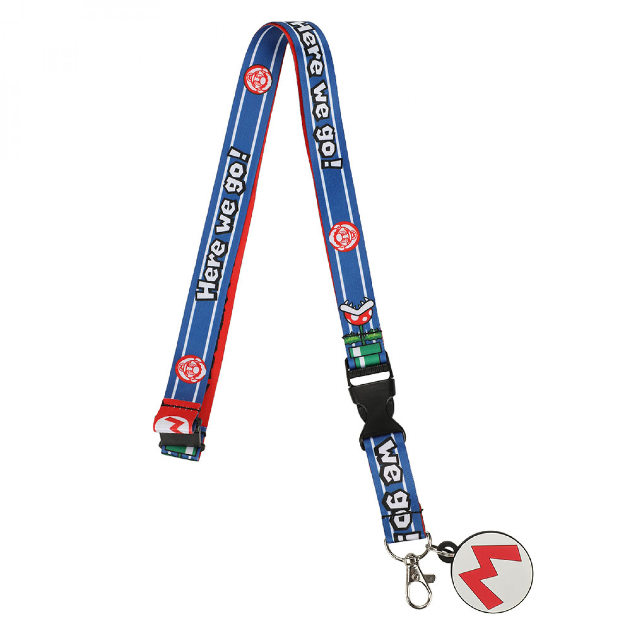 Super Mario Bros. Here We Go! Lanyard with Rubber Charm