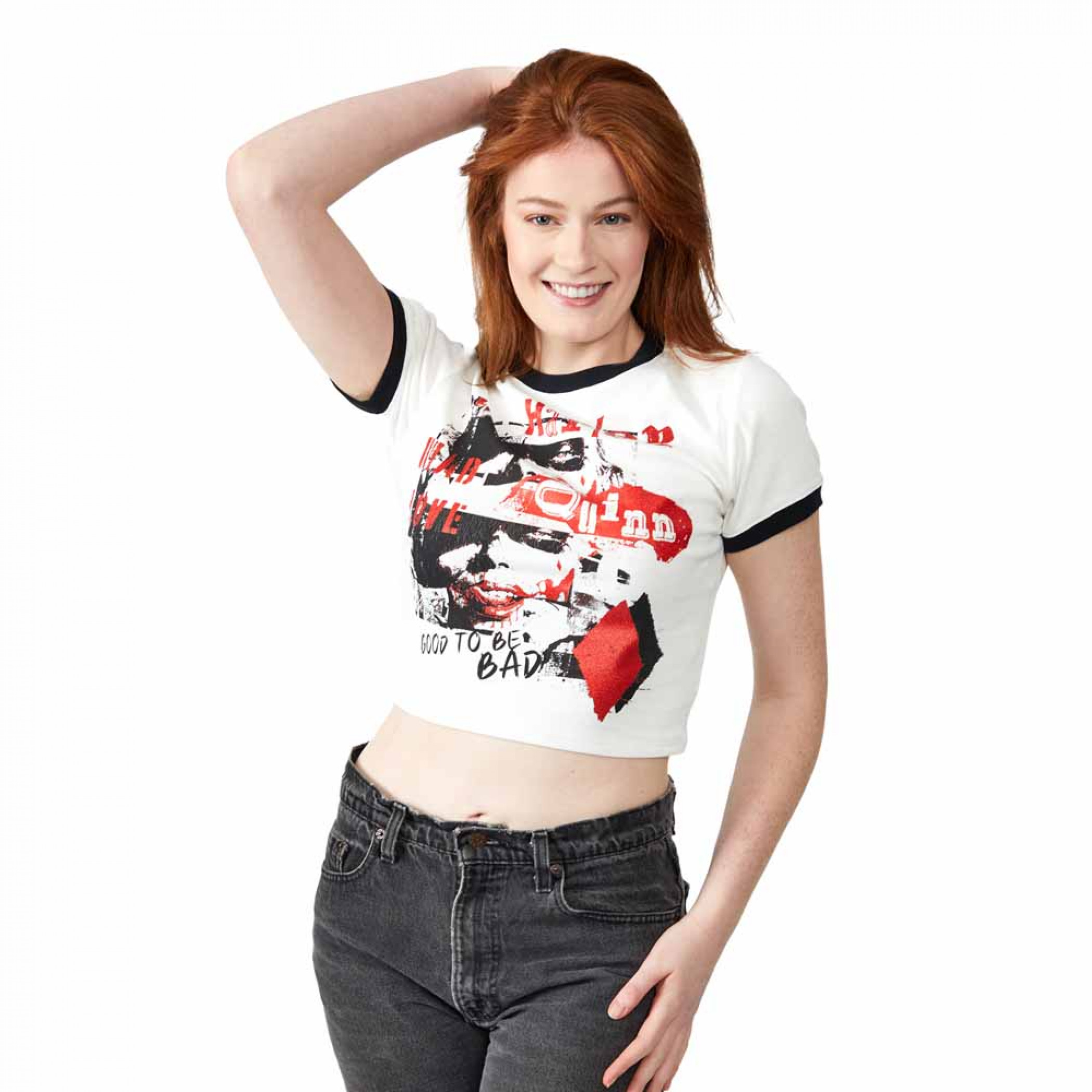 Harley Quinn Junior's Contrast Ringer T-Shirt