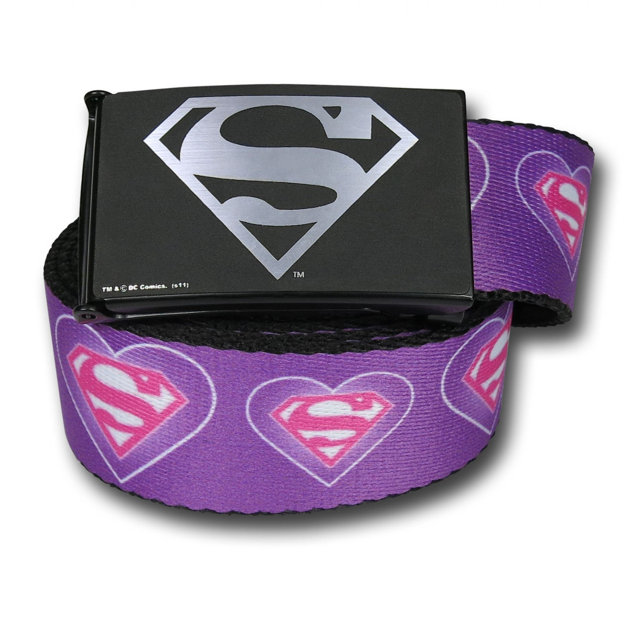 Superman Supergirl Pink Belt Buckle DC Comics US American Superhero wonder woman