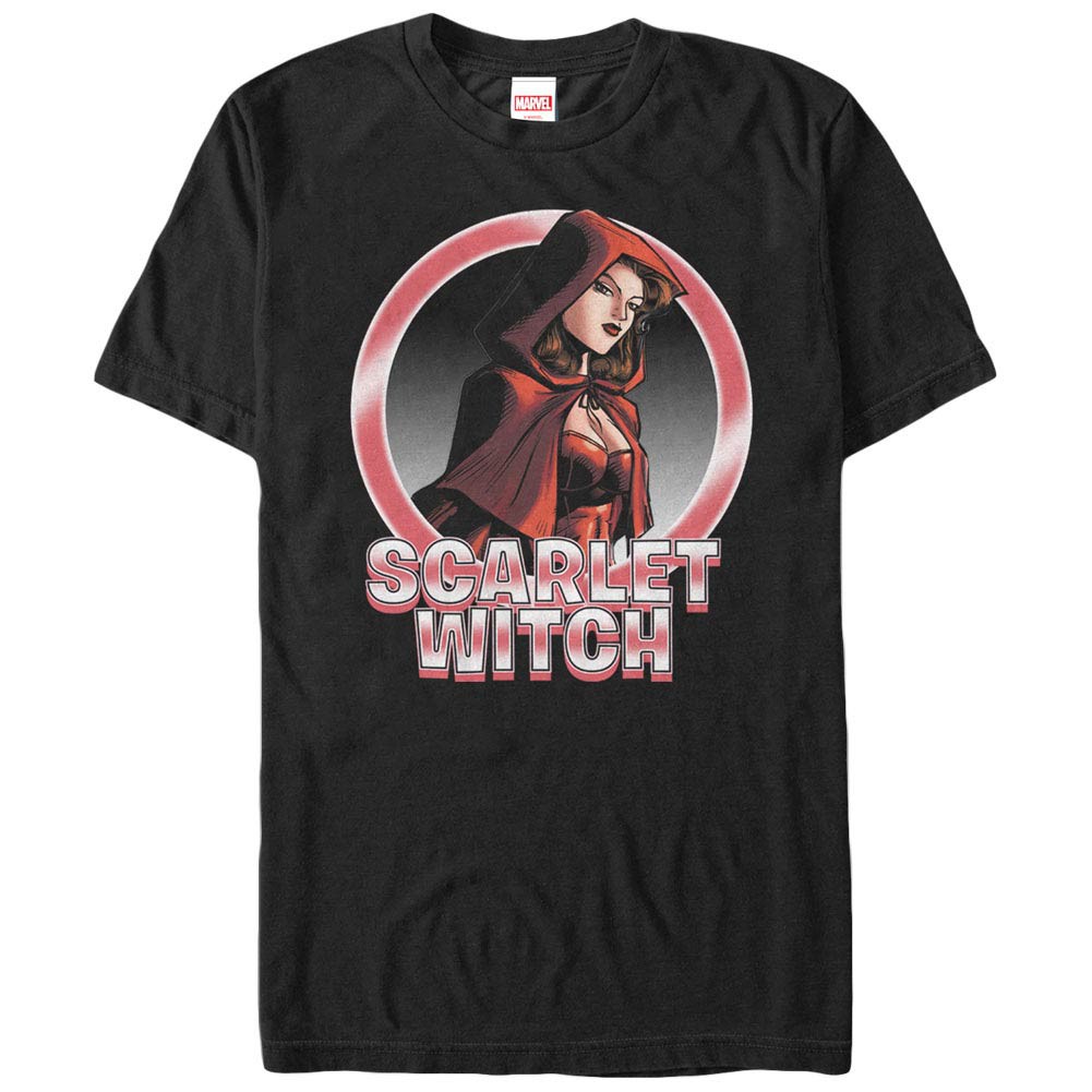 Marvel Teams Scarlet Circles Black Mens T-Shirt