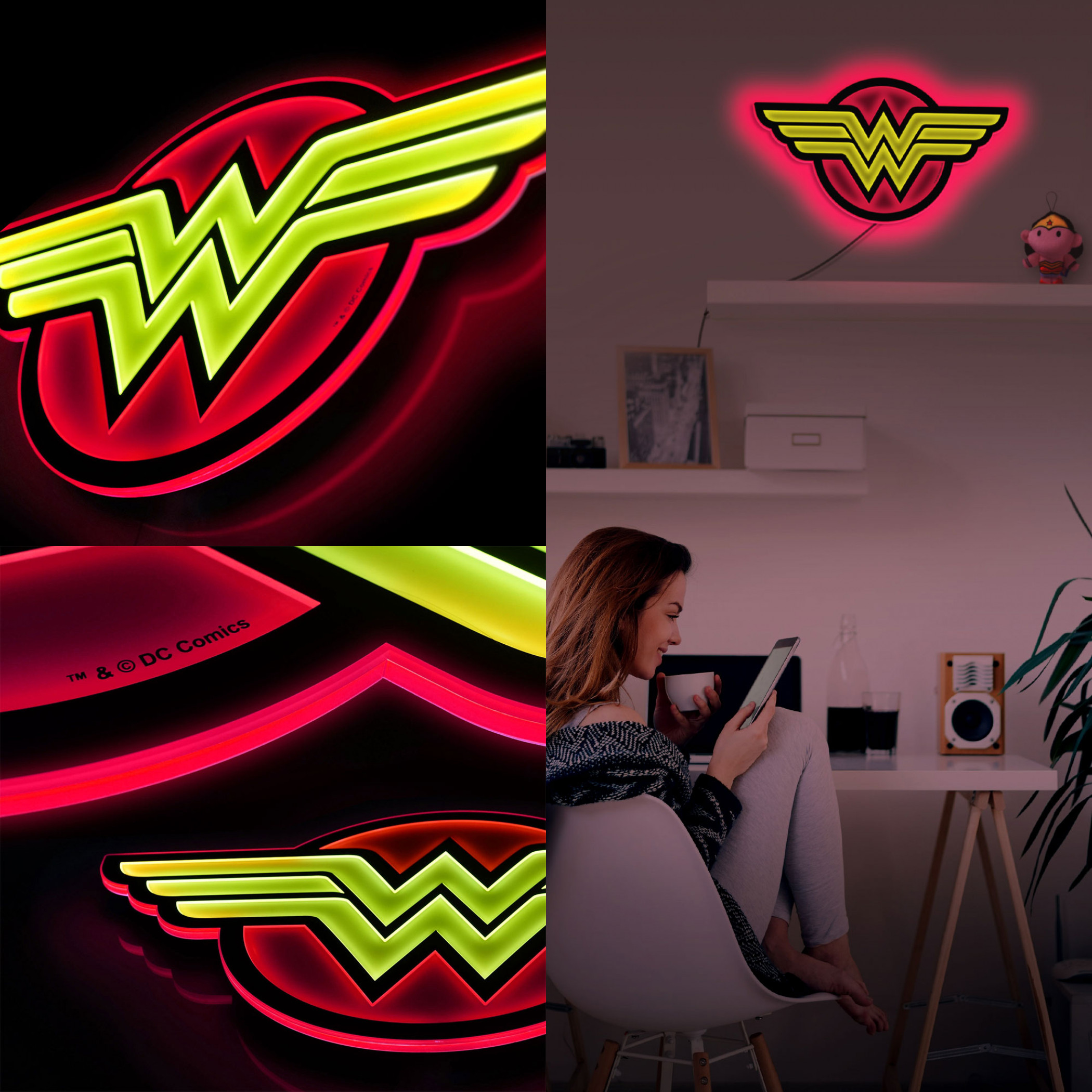 Wonder Woman Symbol Illuminated Wall Art