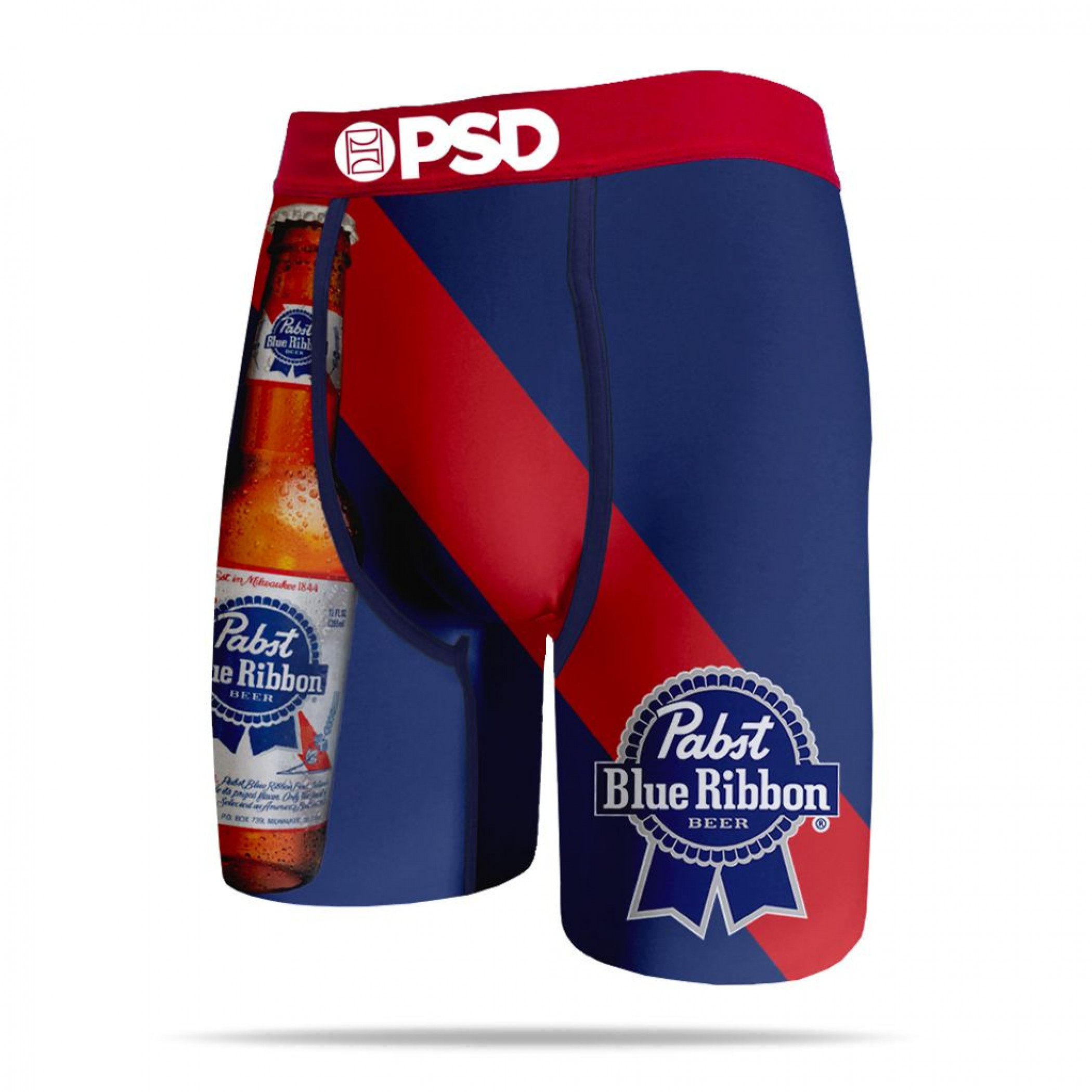 Pabst Blue Ribbon Beer Bottle Stripe Men's PSD Boxer Briefs