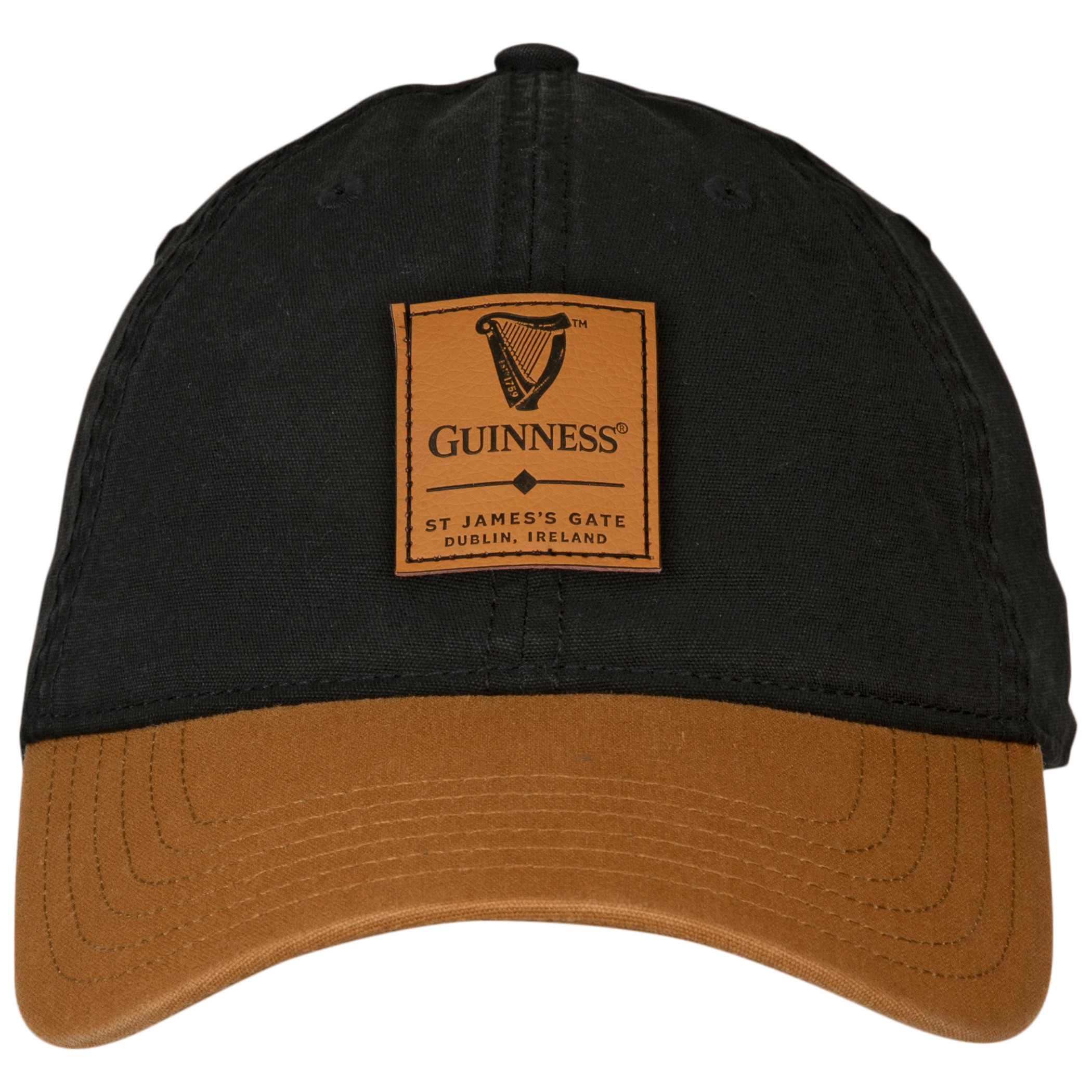 Guinness Leather Harp Emblem Patch Adjustable Hat