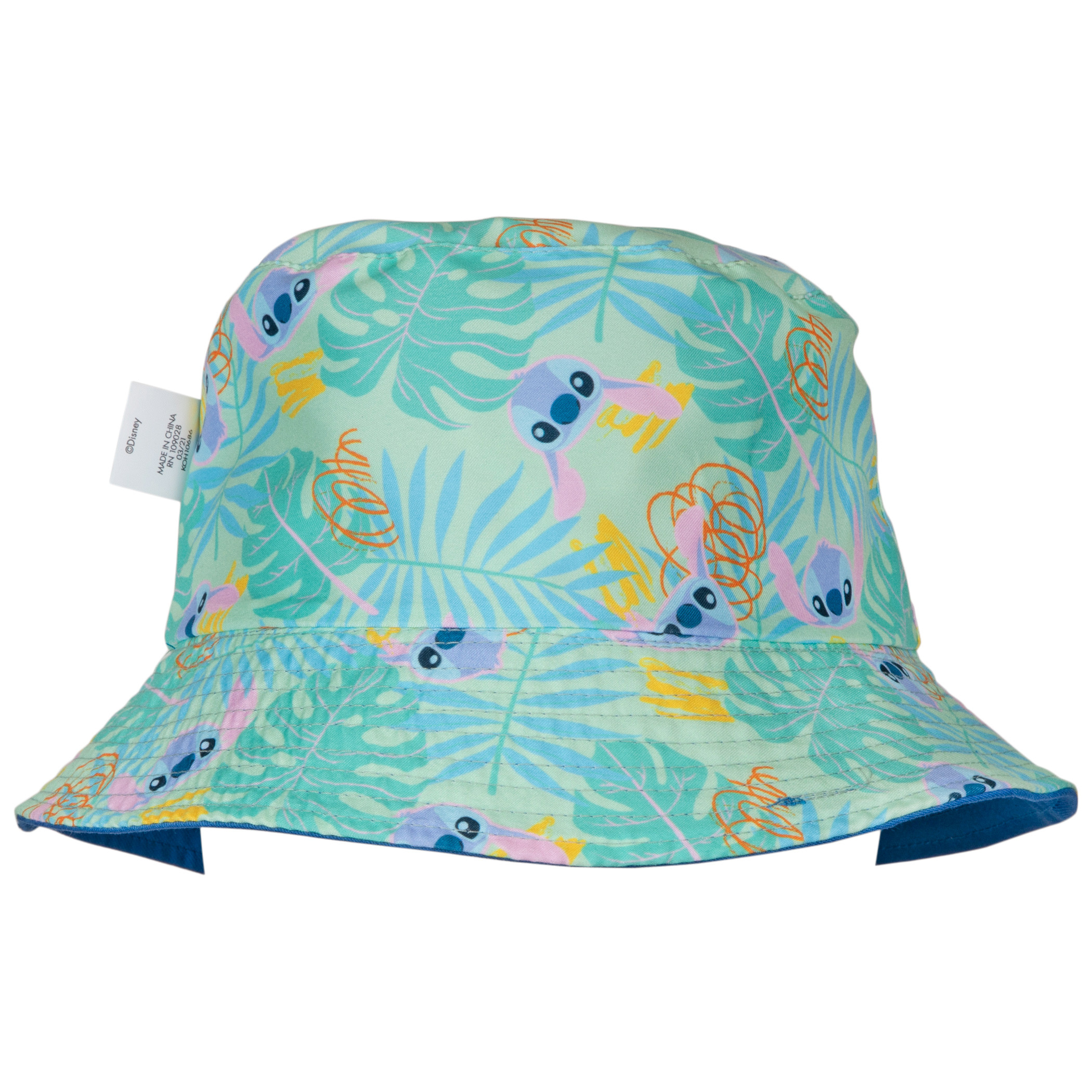 Disney Lilo and Stitch Character and Floral Print Reversible Bucket Hat