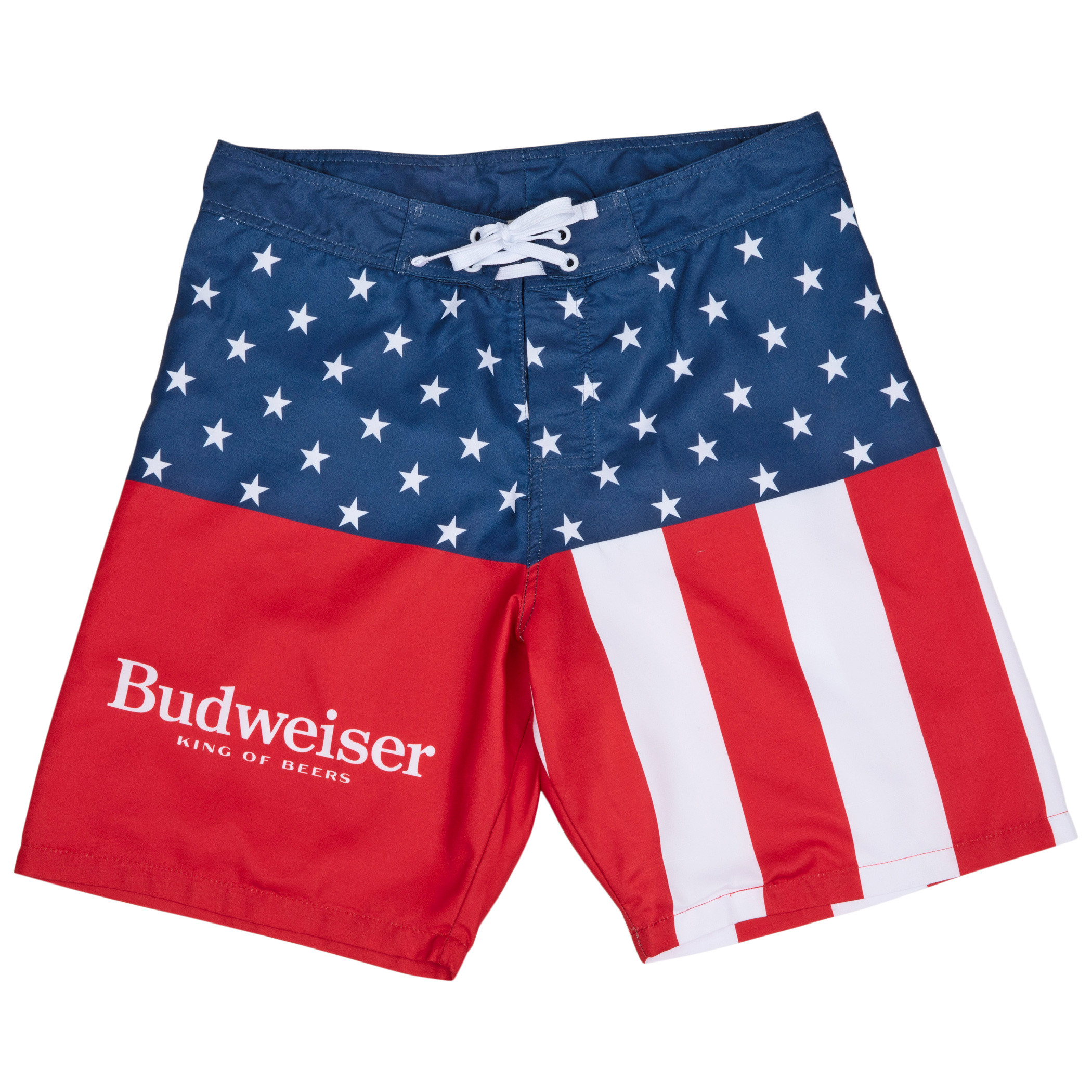 Men's Budweiser Beer Board Shorts Swim Trunk Swimwear Red Vintage American Bud