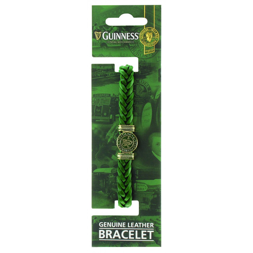 Guinness Ireland Green Leather Harp Bracelet