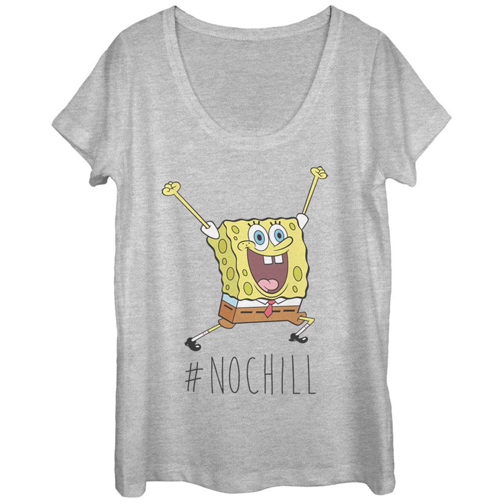Spongebob Squarepants Nickelodeon No Chill Gray T-Shirt