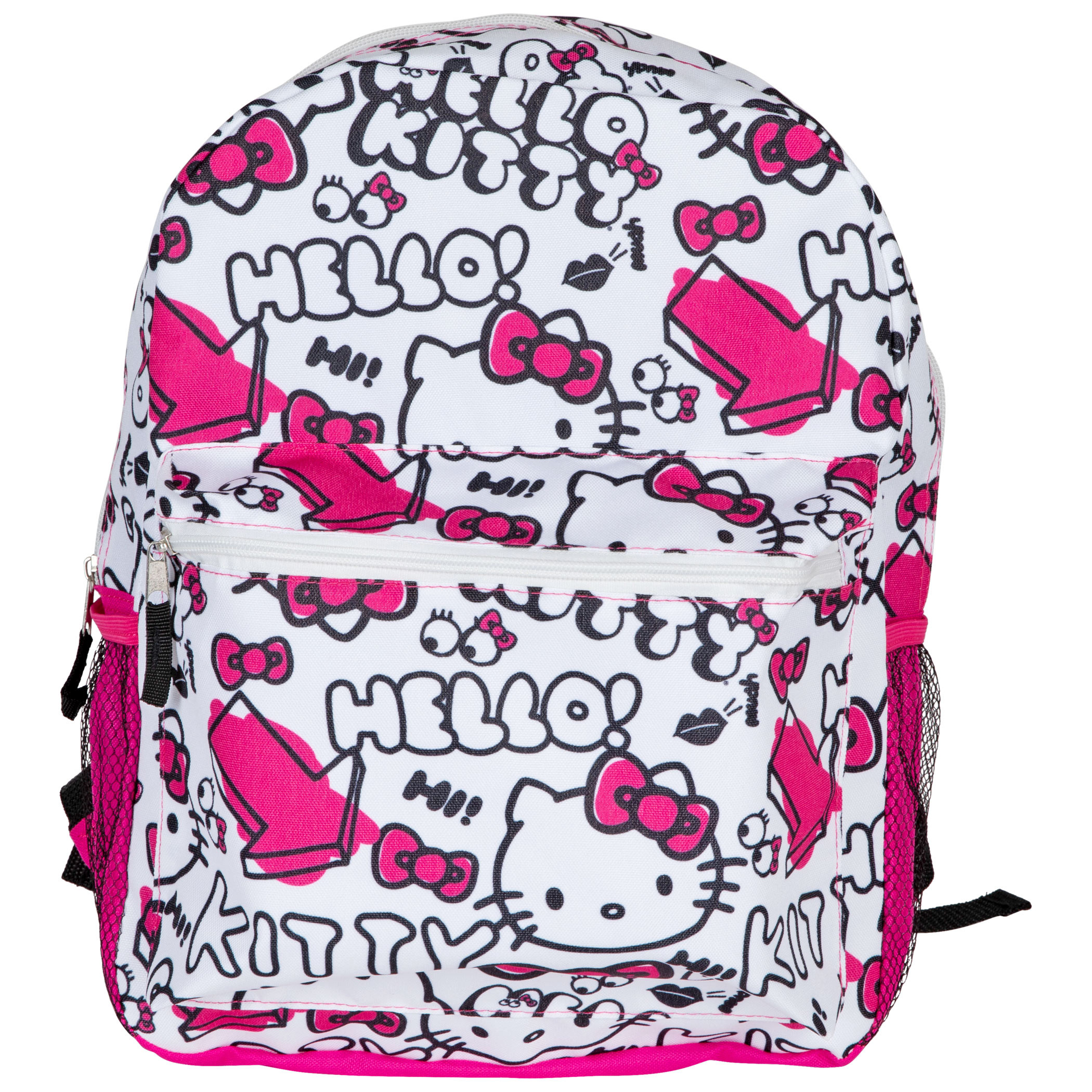 Hello Kitty Backpack for Girls - Bundle with 16 Hello Kitty School Backpack, Hello Kitty Stickers, Water Pouch, More | Hello Kitty Backpack for
