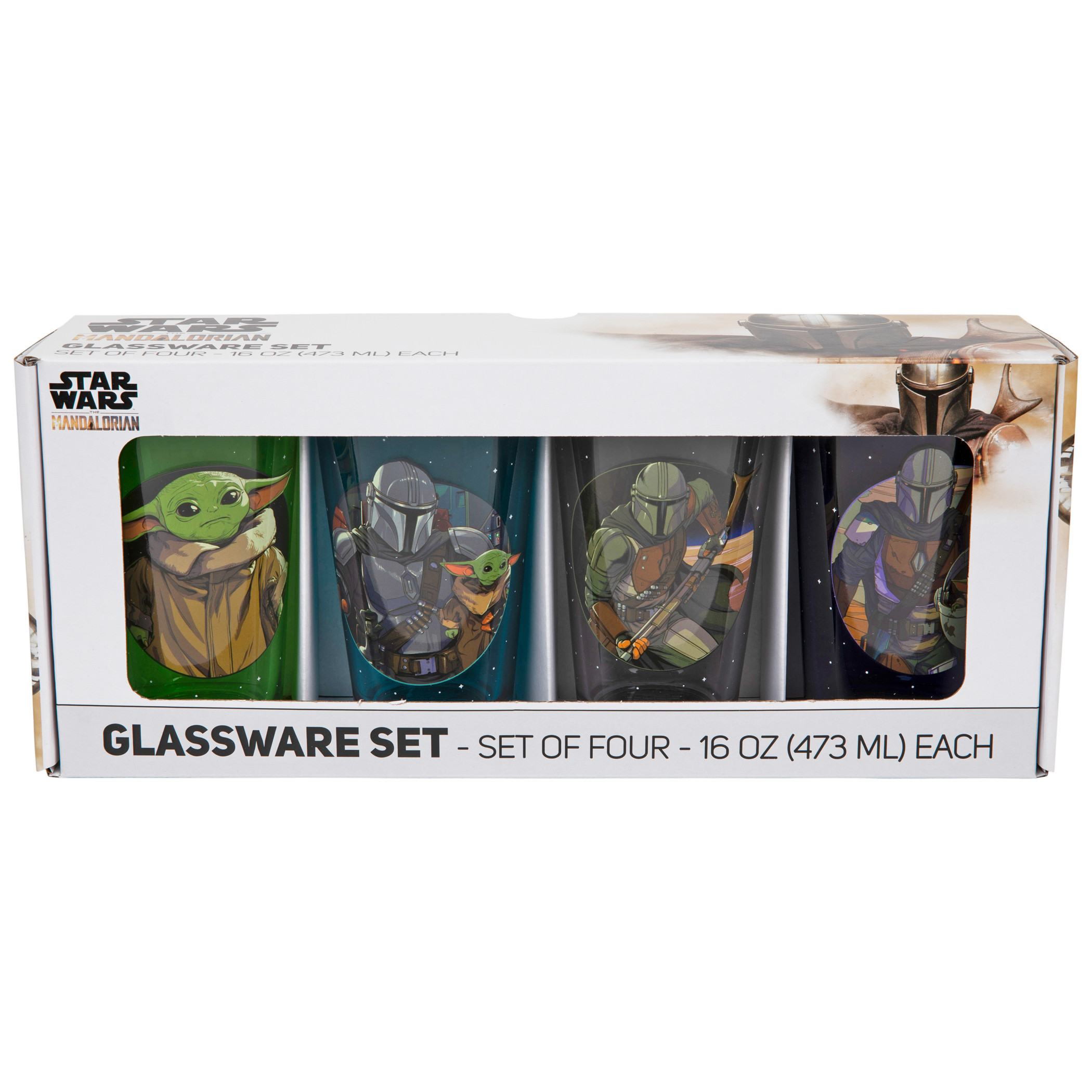 Geeknet Star Wars Grogu 16oz Pint Glasses 4-Pack GameStop