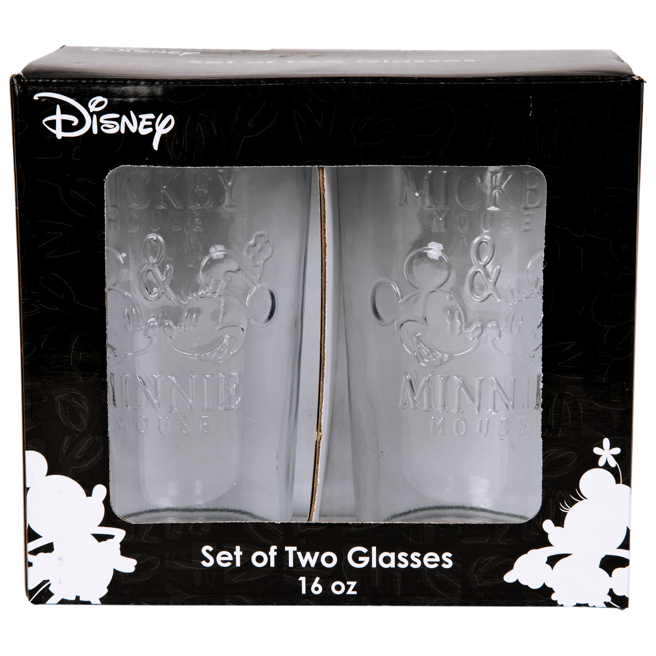 Disney Mickey & Minnie drinking glasses set of 2