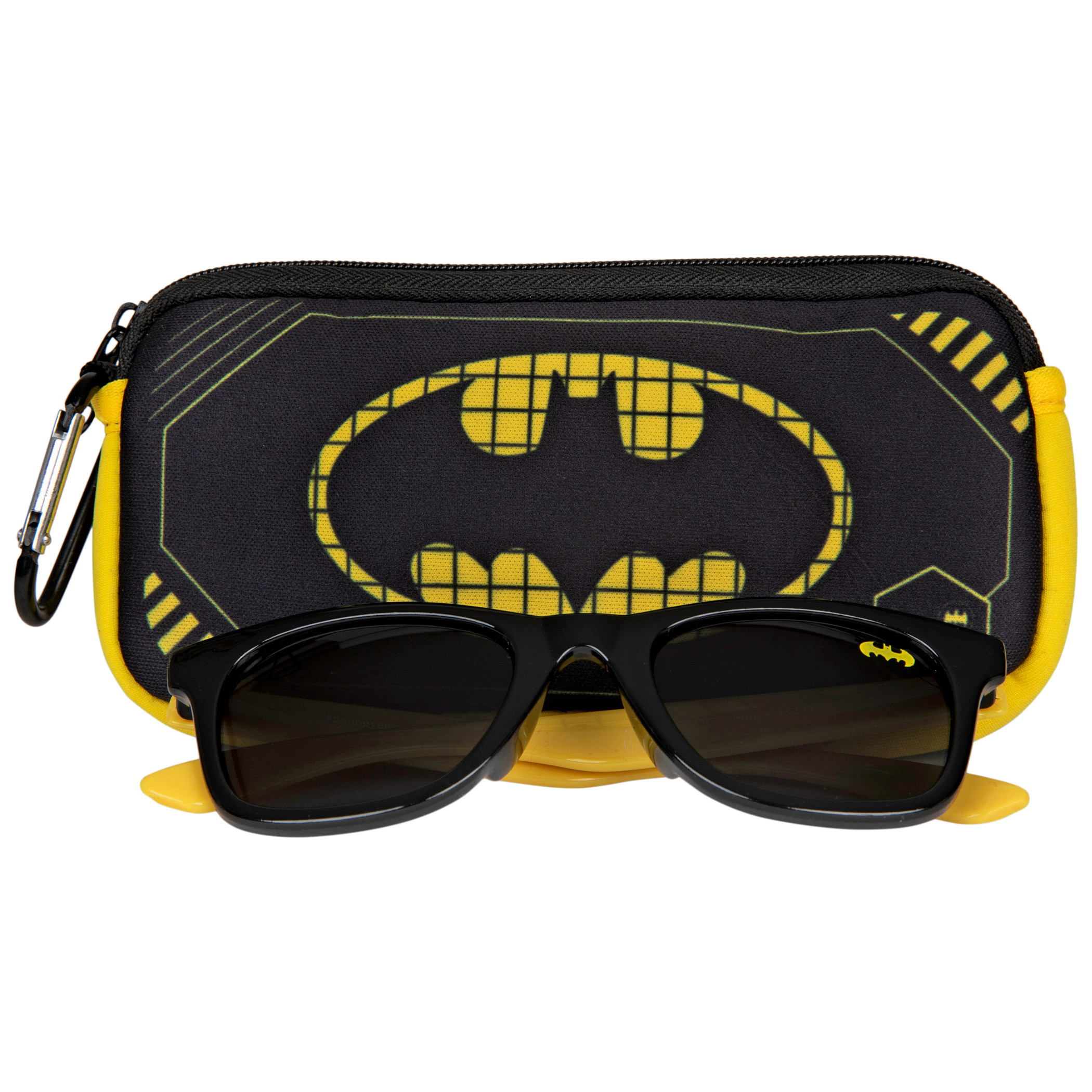 DC Comics Batman Symbol Kids Sunglasses with Carabiner Pouch