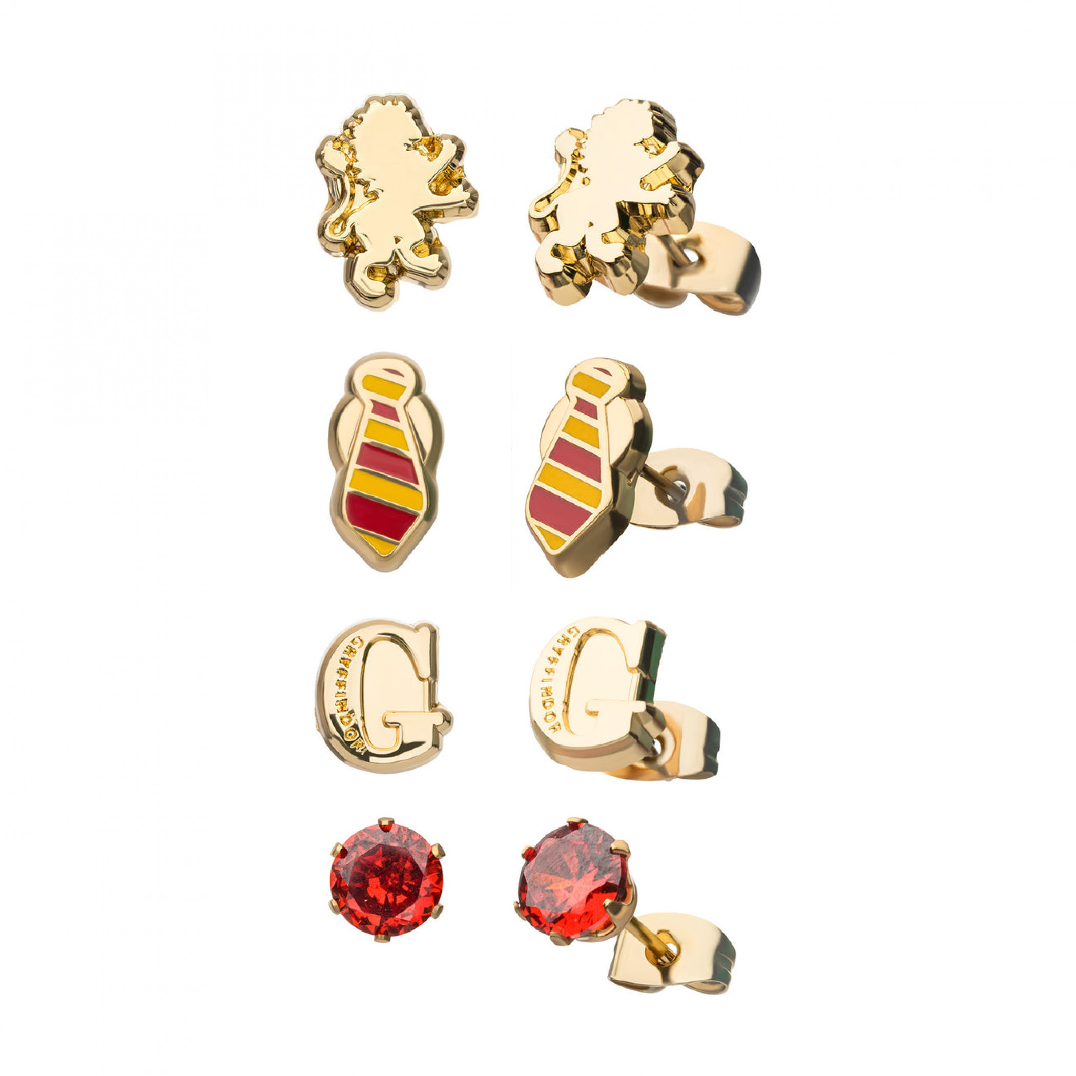 Harry Potter Gryffindor 4-Pair Stud Earrings Set