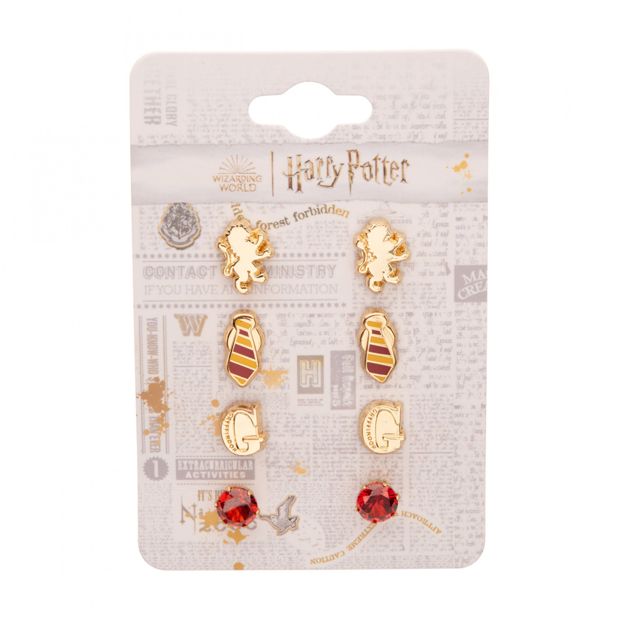 Harry Potter Gryffindor 4-Pair Stud Earrings Set