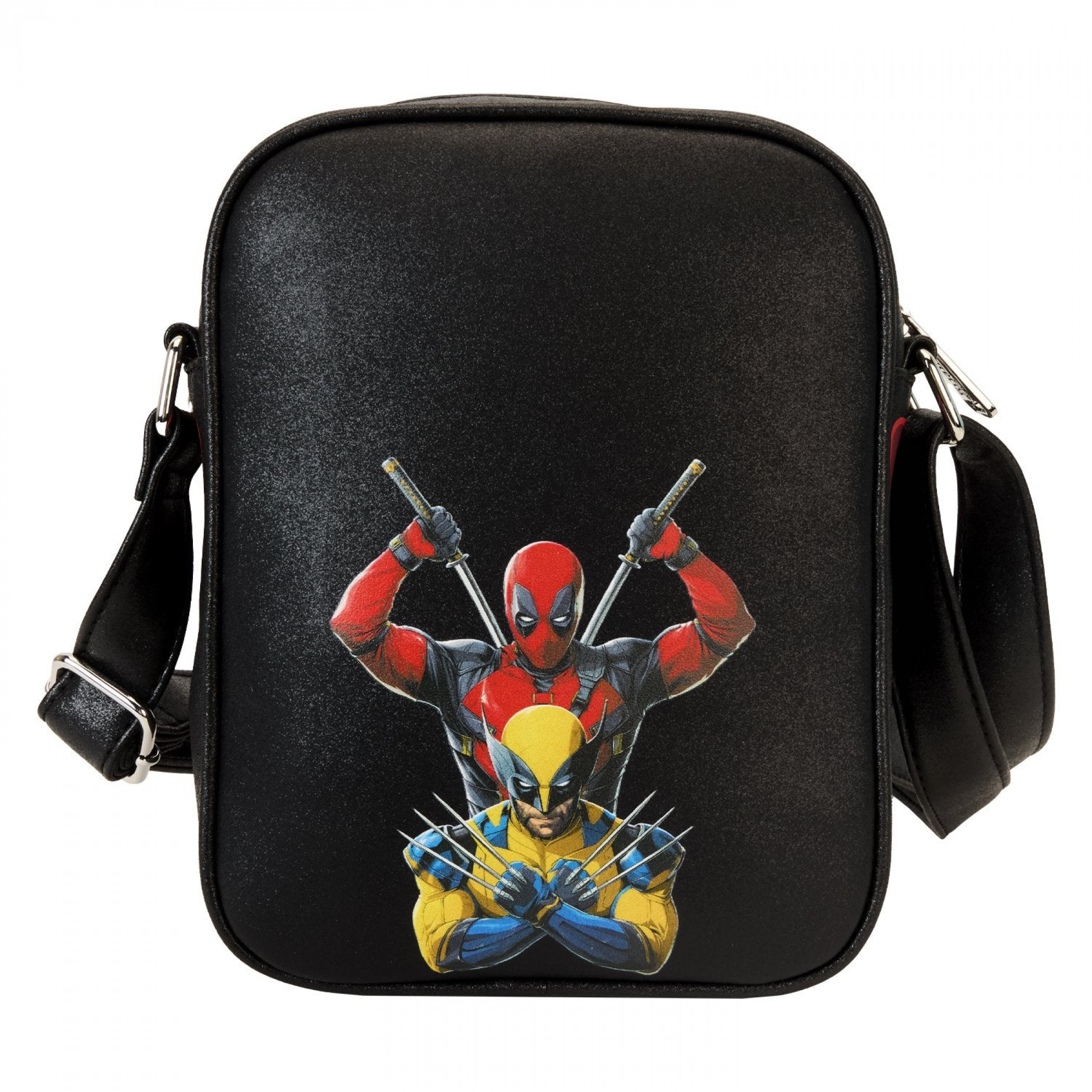 Deadpool 3 Crossbody Metallic Faux Leather Backpack By Loungefly