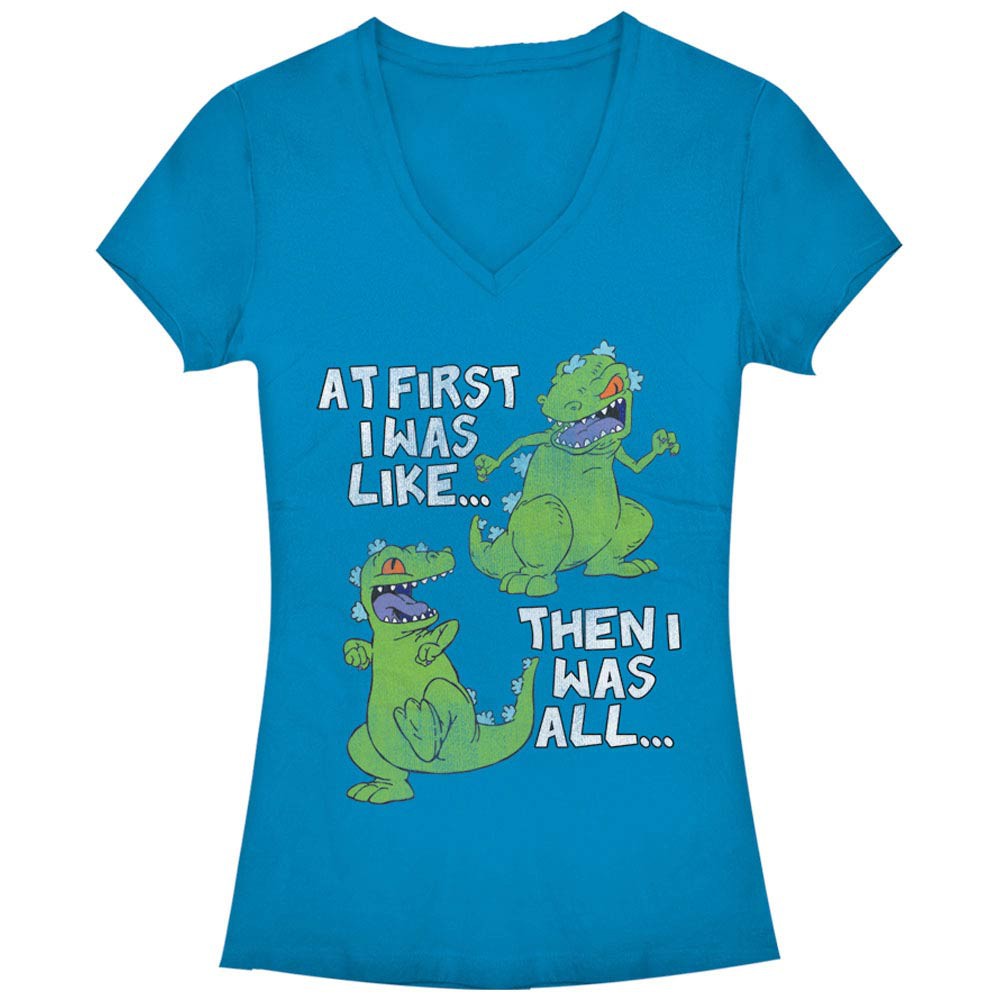 Rugrats Nickelodeon First Blue Juniors V Neck T-Shirt