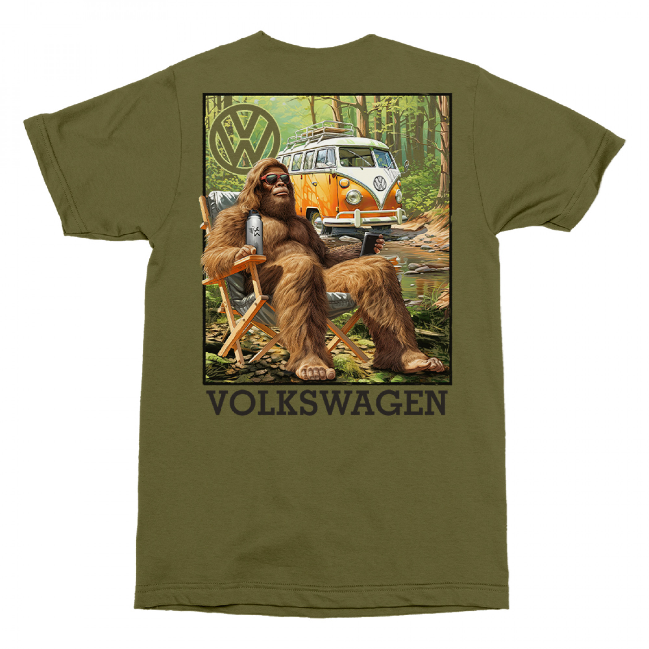 Volkswagen Sasquatch on Break Front and Back Print T-Shirt 