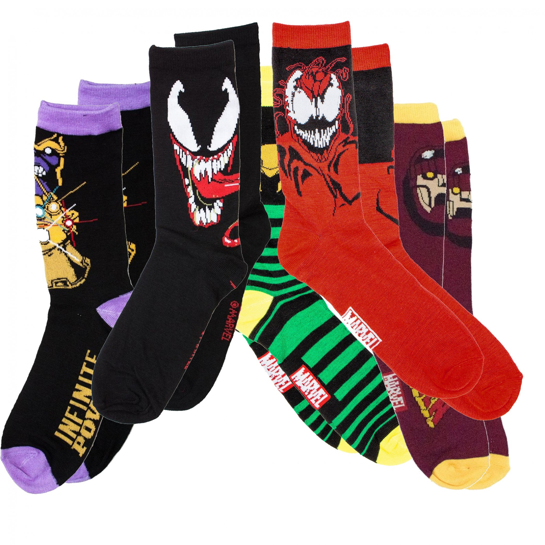 Marvel Villains 5Pair Pack of Crew Socks
