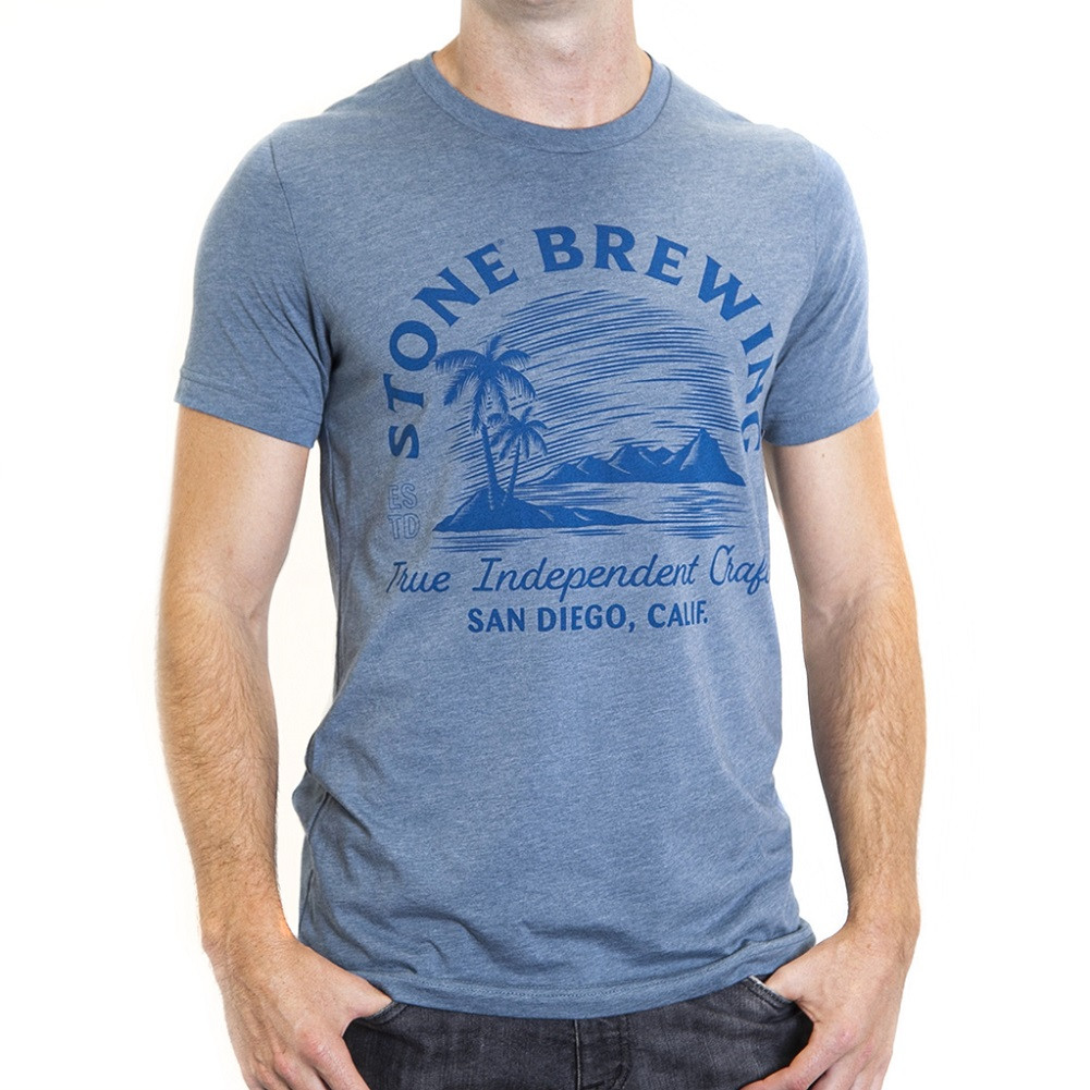 Stone Brewing Oasis Men's Blue Tee Shirt