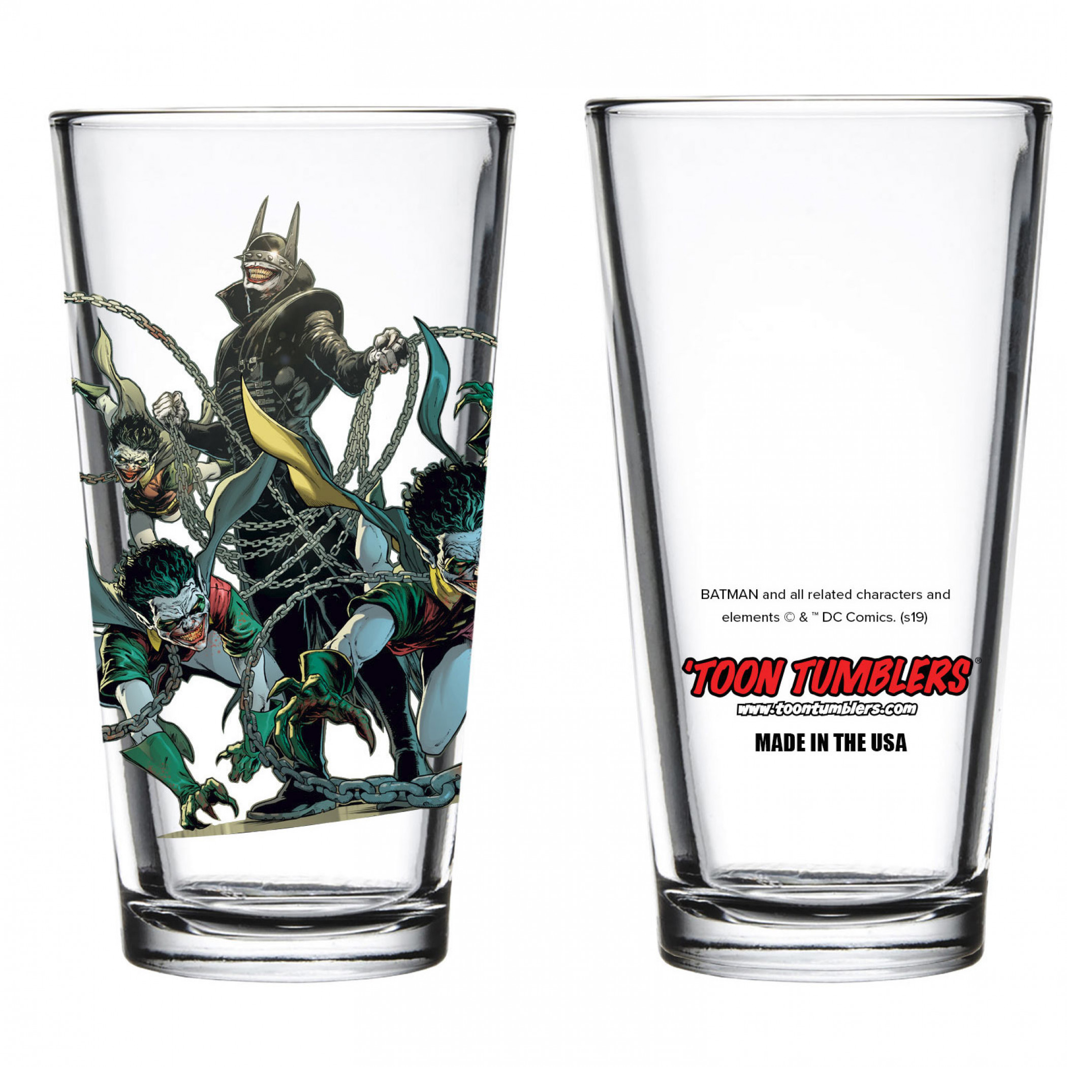 Dark Nights: Metal The Batman Who Laughs with Robin Minions Pint Glass