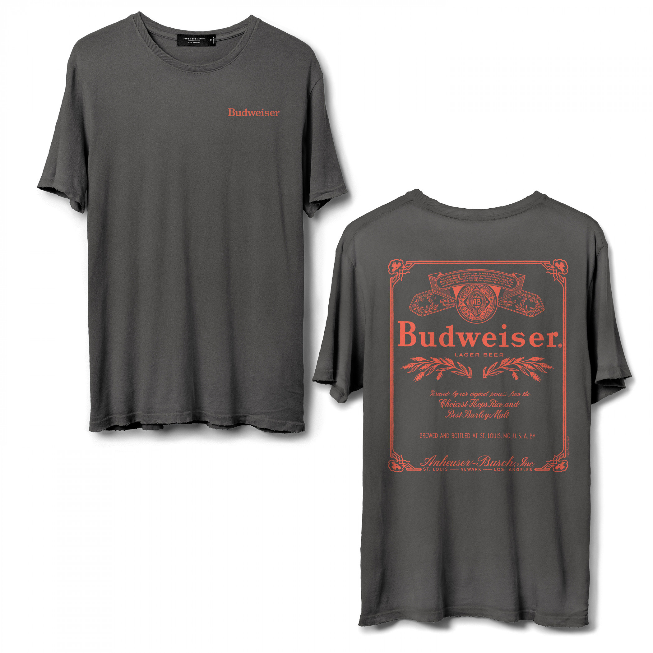 Budweiser Classic Logo Vintage Front and Back T-Shirt by Junk Food