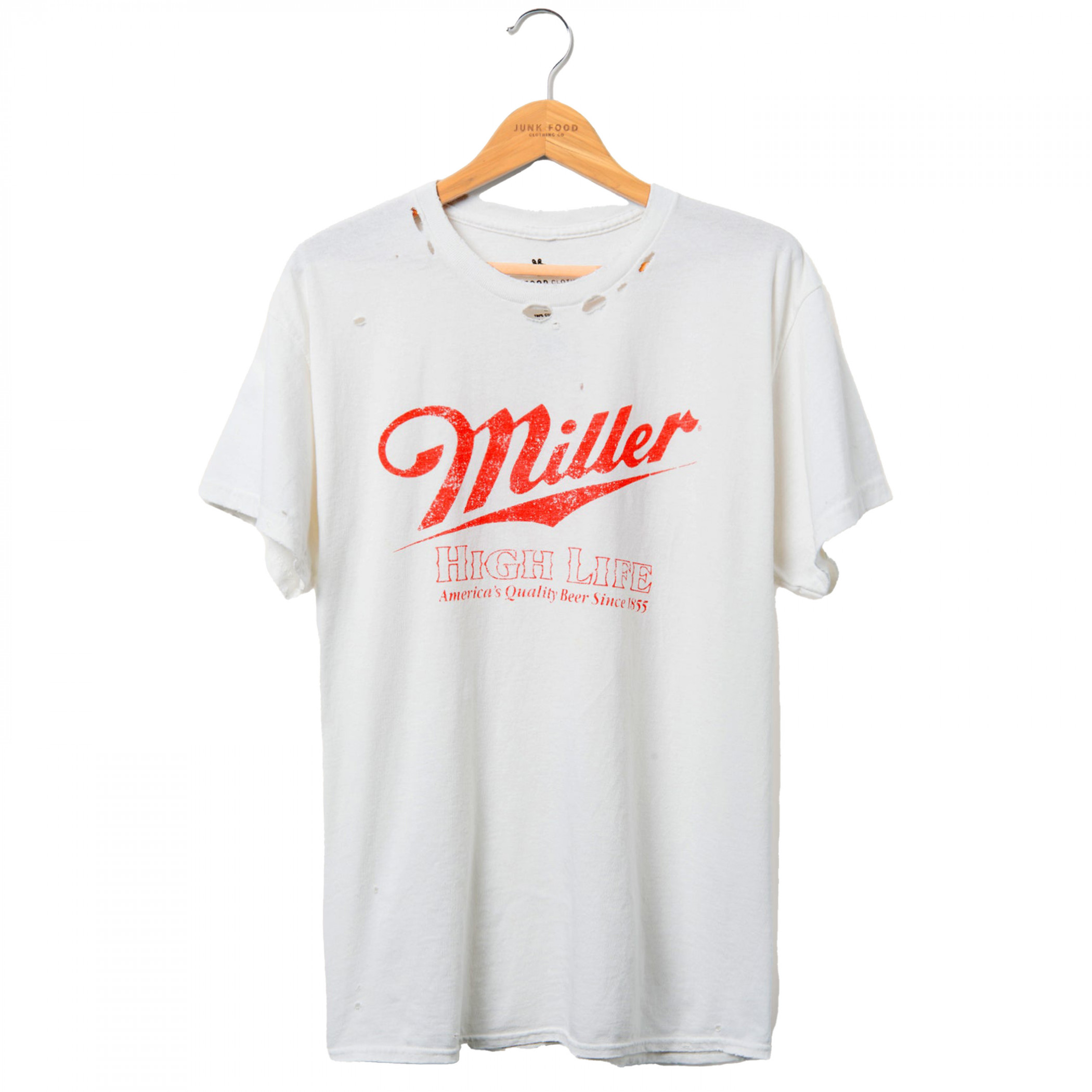 Miller High Life Eagle Front and Back Print T-Shirt by Junk Food
