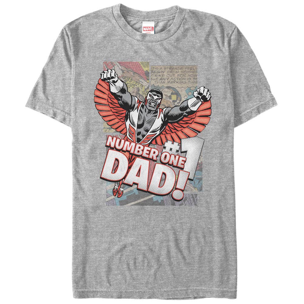 Marvel Teams Falcon Dad Gray Mens T-Shirt