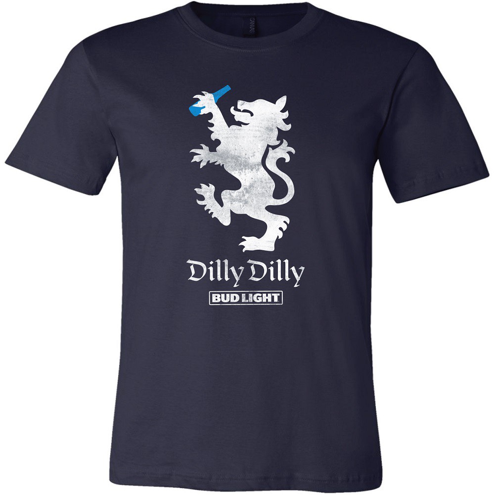 Bud Light Beer Dilly Dilly Lion Navy Blue T-Shirt