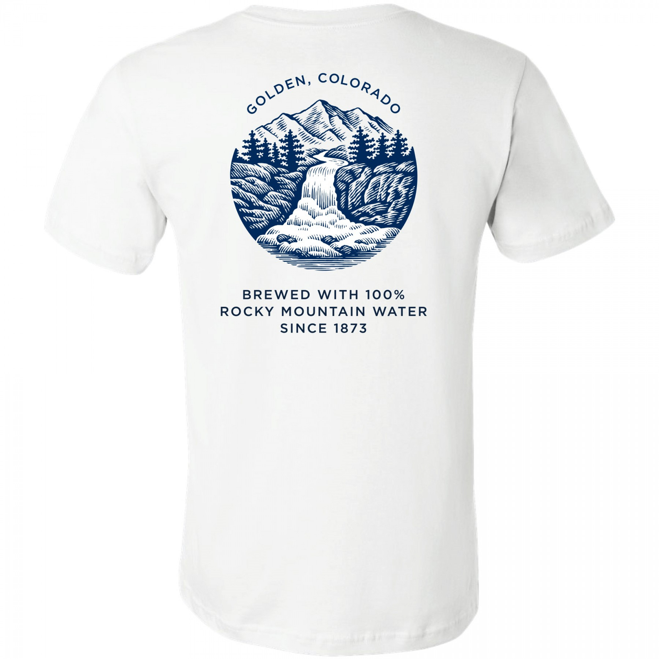 Coors Banquet Waterfall Seal Front and Back Print T-Shirt