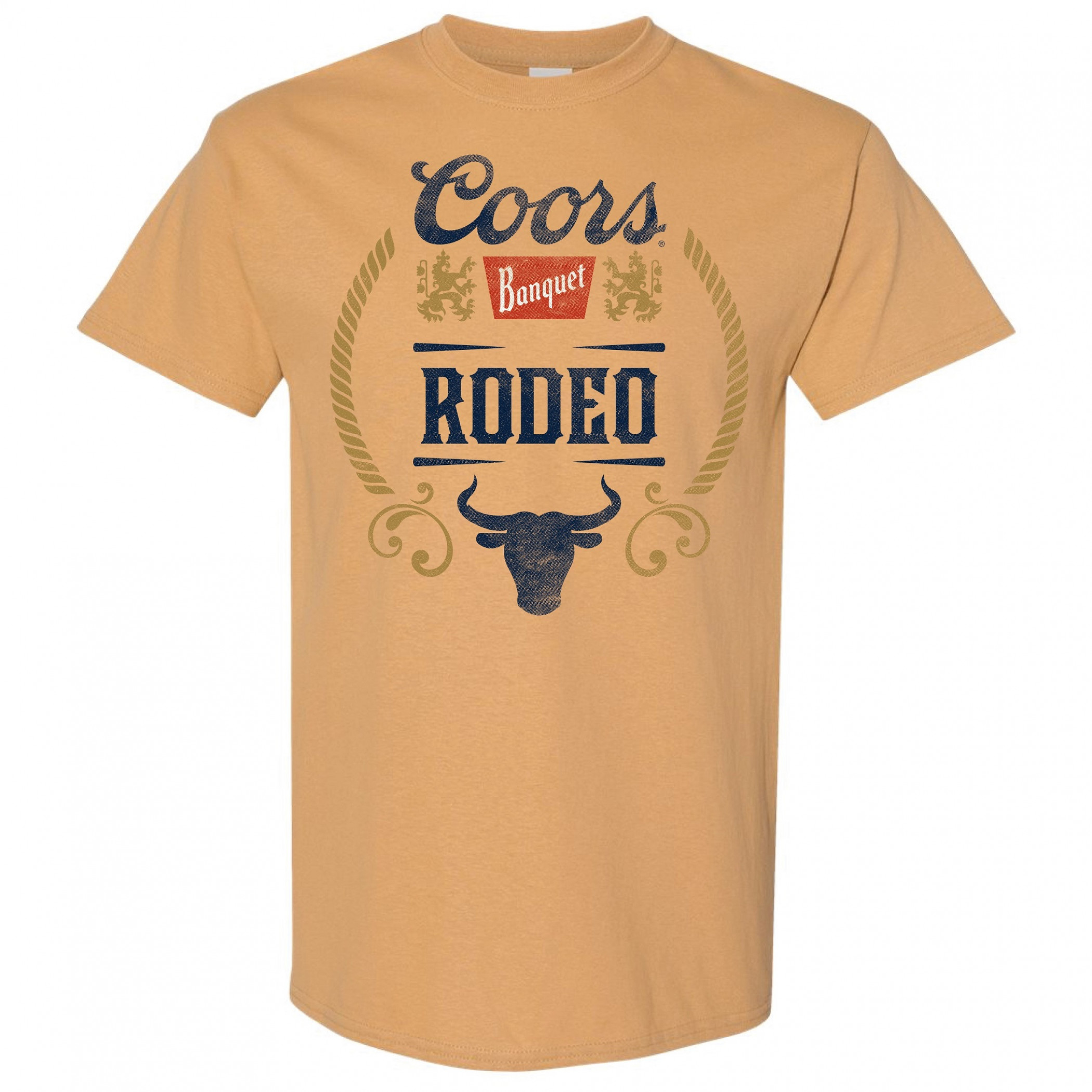 Coors Banquet Logo Rodeo Bull Distressed Classic Style T Shirt | Brew