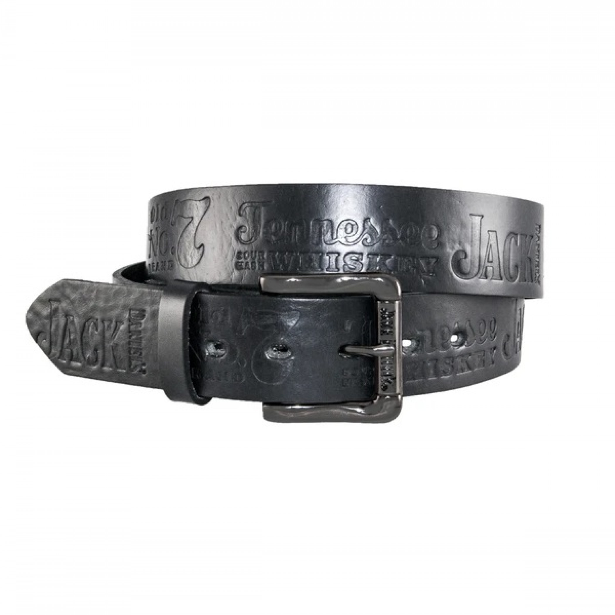 Jack Daniel's Black Leather Embossed 1.5" Belt