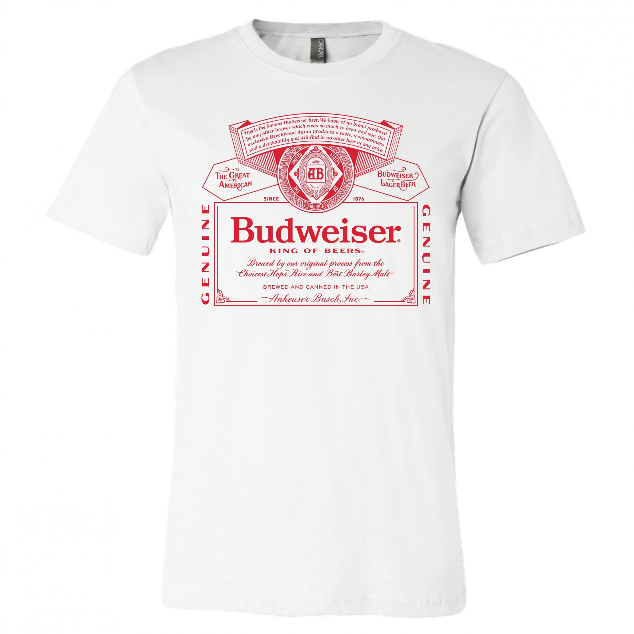 Budweiser King of Beers Red Label White T-Shirt