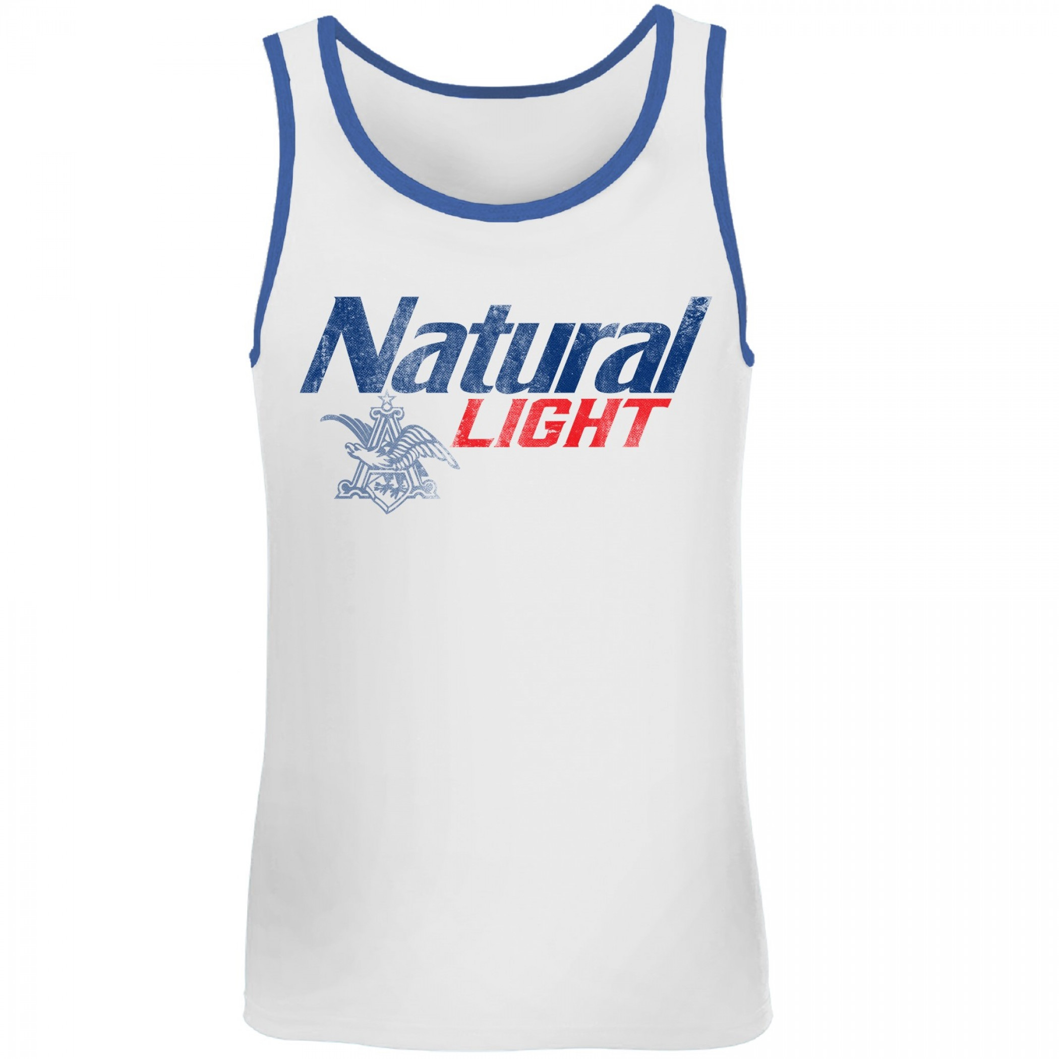 Natural Light Blue Trim Tank Top