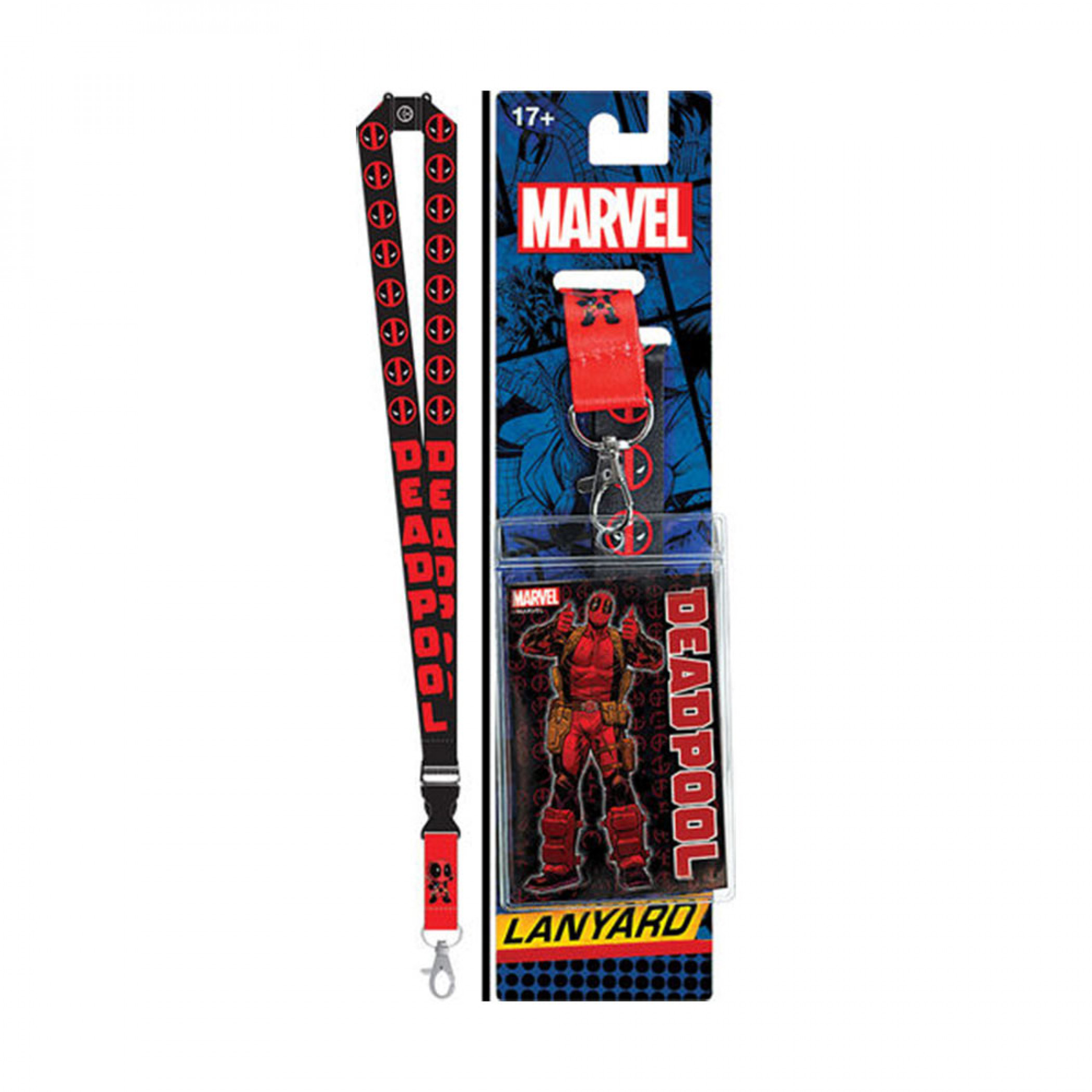 Deadpool Repeating Logos Lanyard