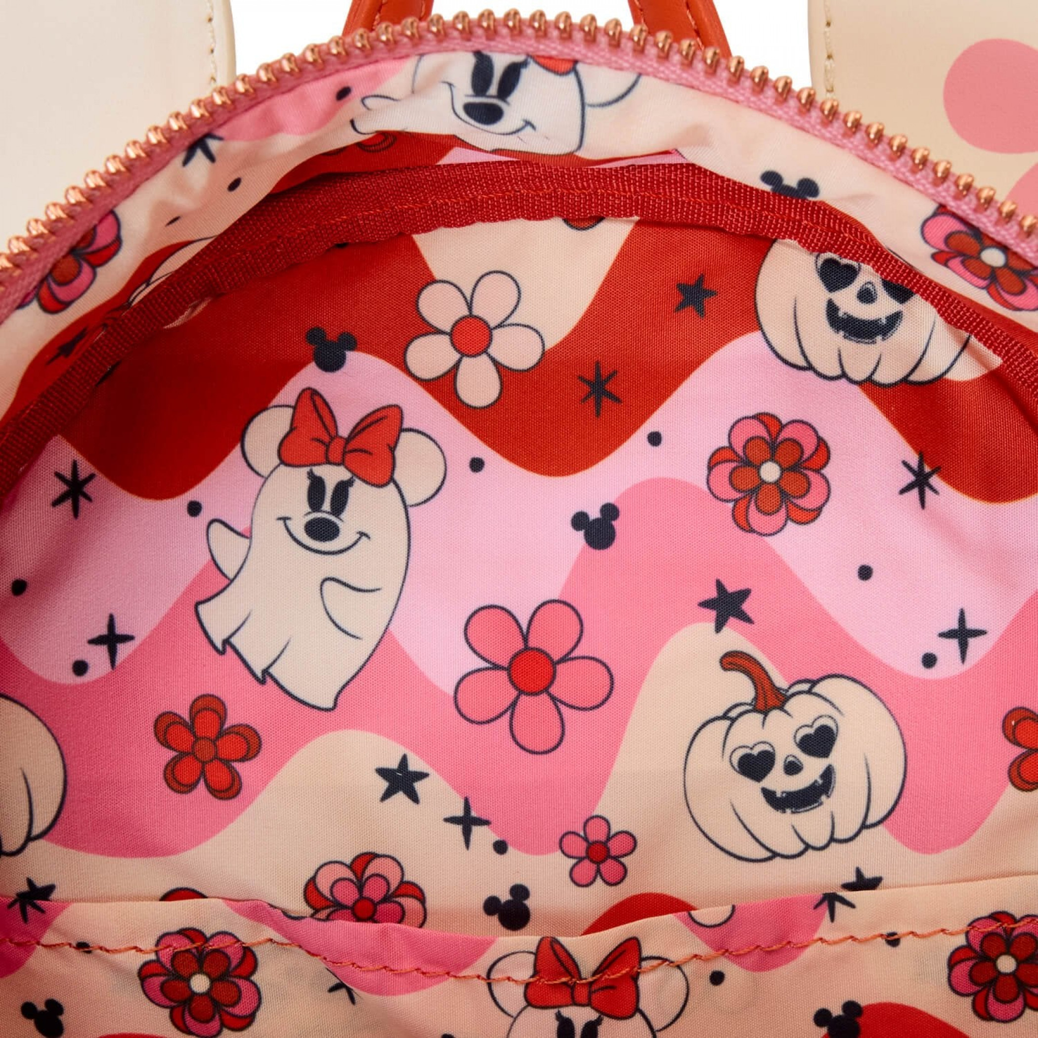 Minnie Mouse Floral Pumpkin Glow in the Dark Mini Backpack By Loungefly