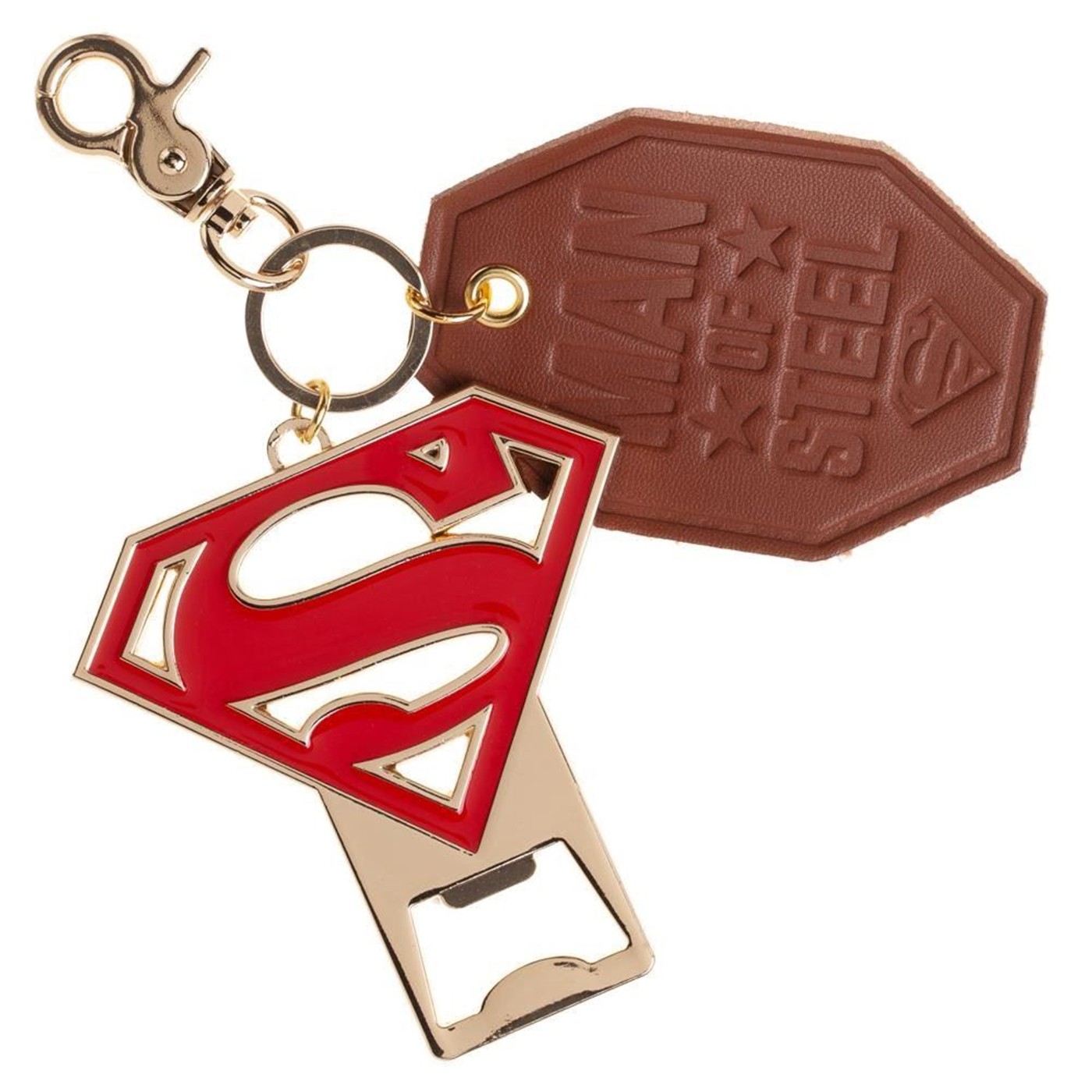 Superman Premium Bottle Opener and Leather Key Ring
