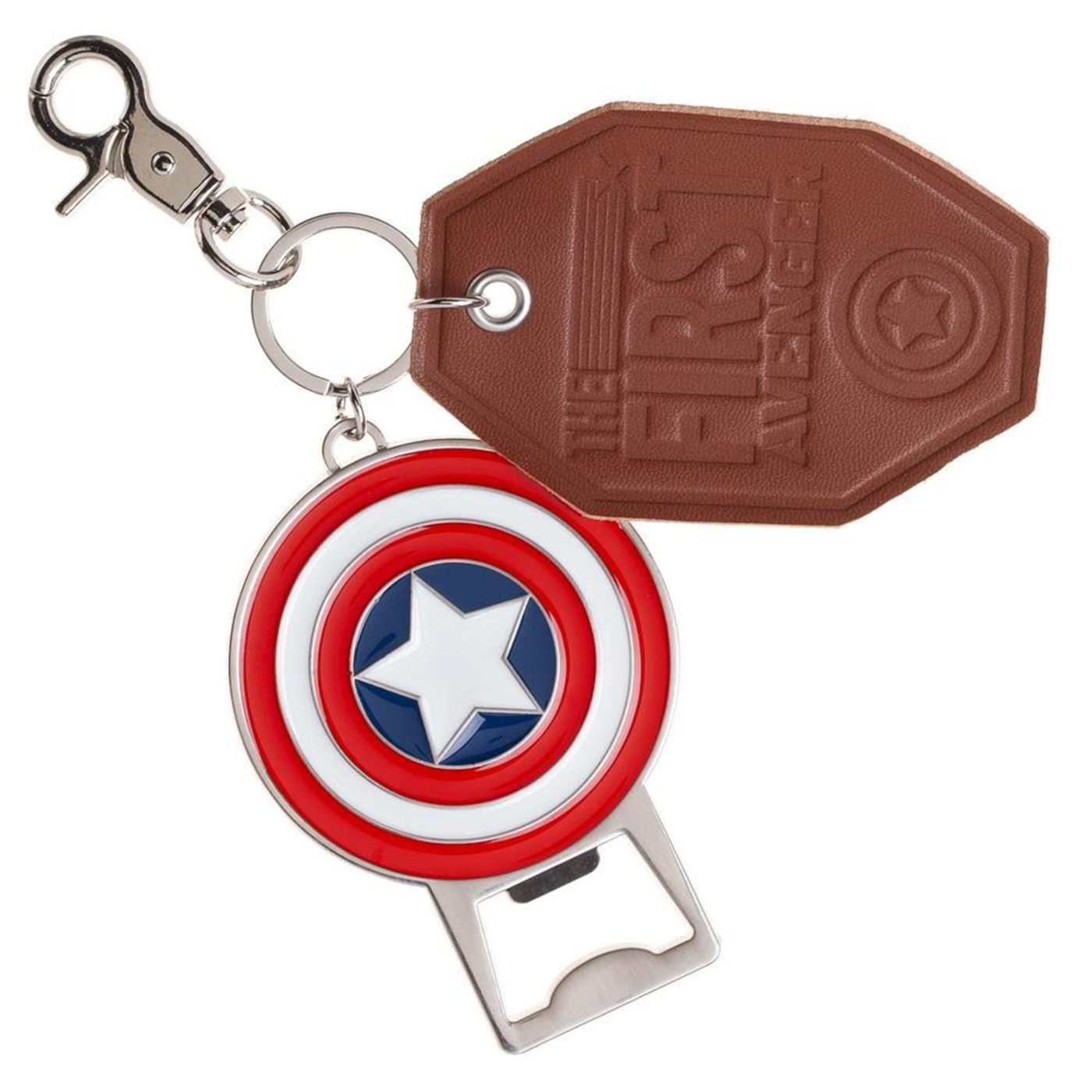 Captain America Premium Bottle Opener and Leather Key Ring